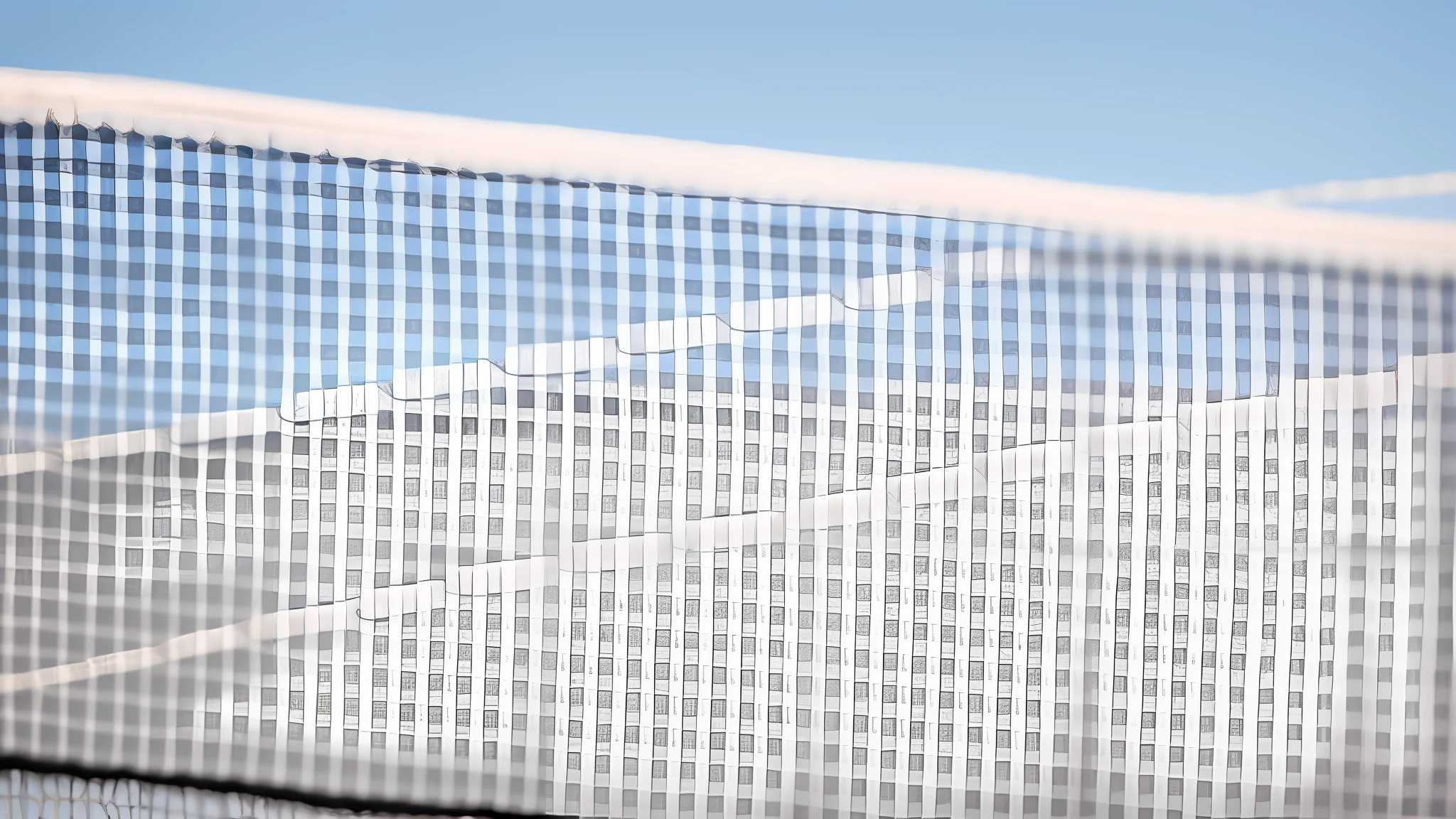 detailed, white tennis net, net, tennis, detailed, realistic net, ultra realism, sharp focus, clear, 4k background, clear, focused, 16k