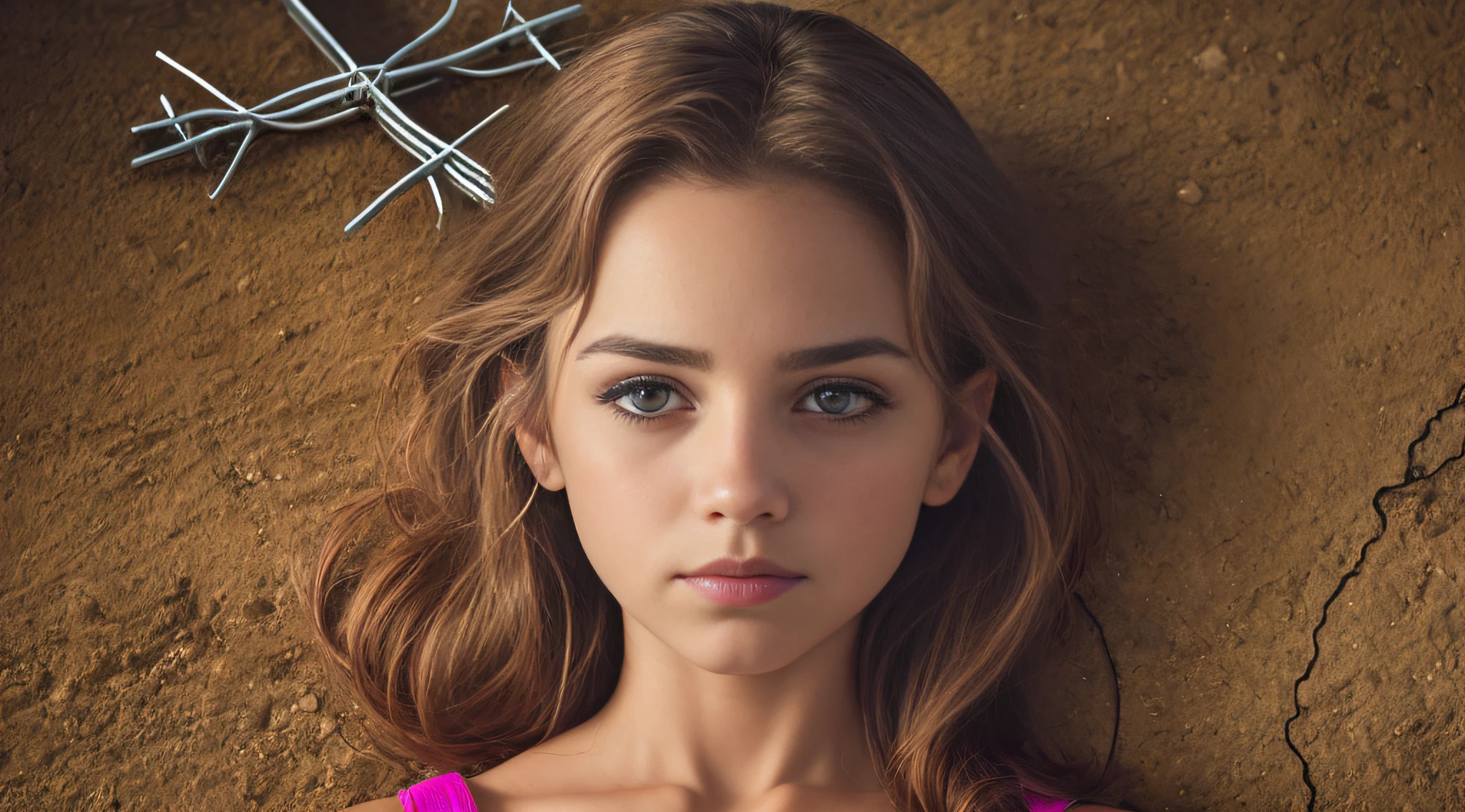 MENINA LOIRA 10 ANOS, cabelos muito longos, uma cruz , retrato, foto de zoom detalhada, Crucifixo, Cruzes, cruz, neon cross.