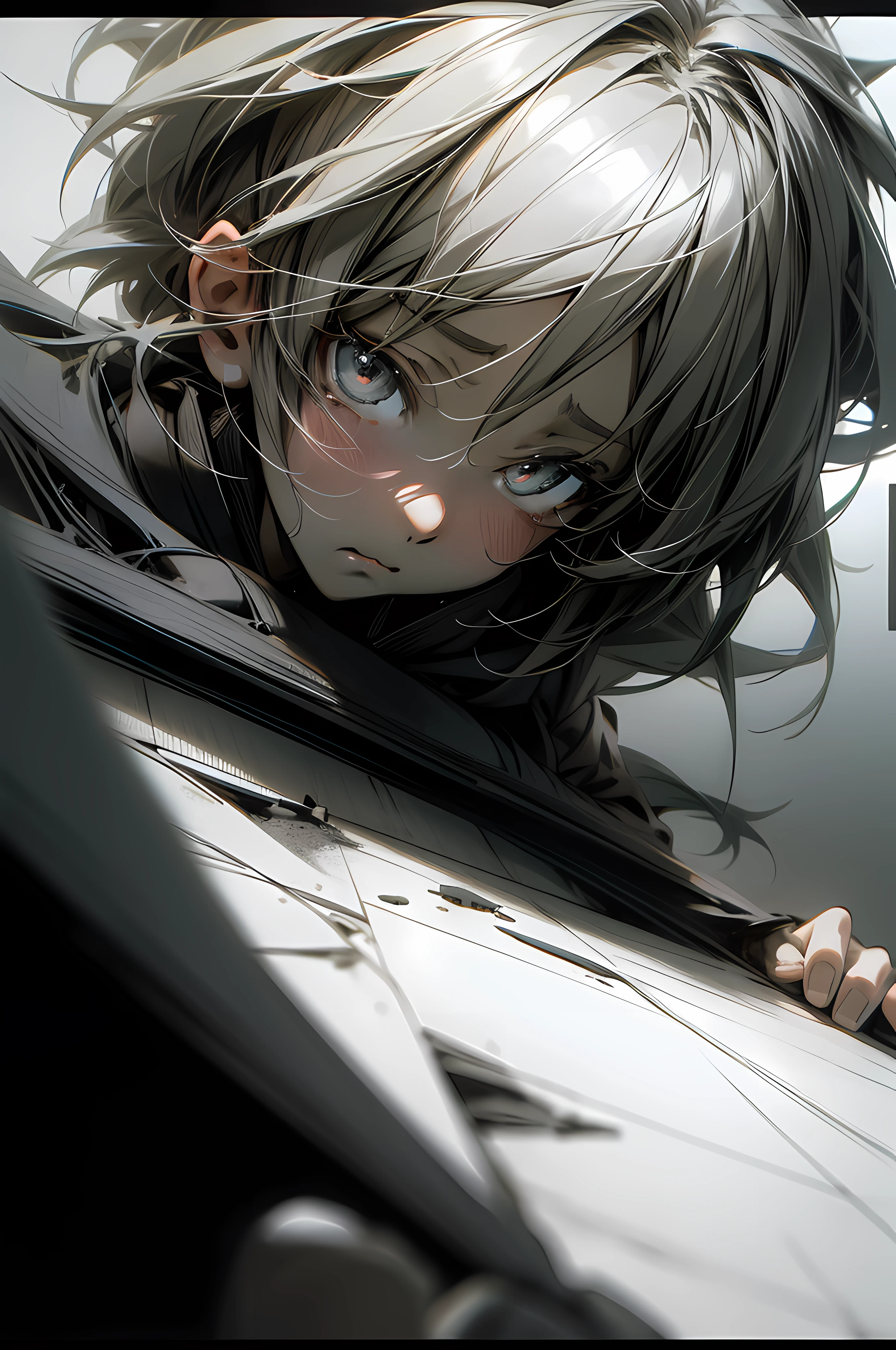 dark anime icons, black and white images, black and white photos, anime sketch, sad anime girl graying