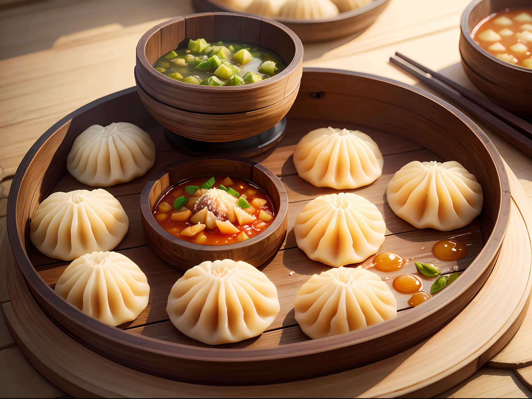 「Generate pictures of delicious looking Chinese dumplings」