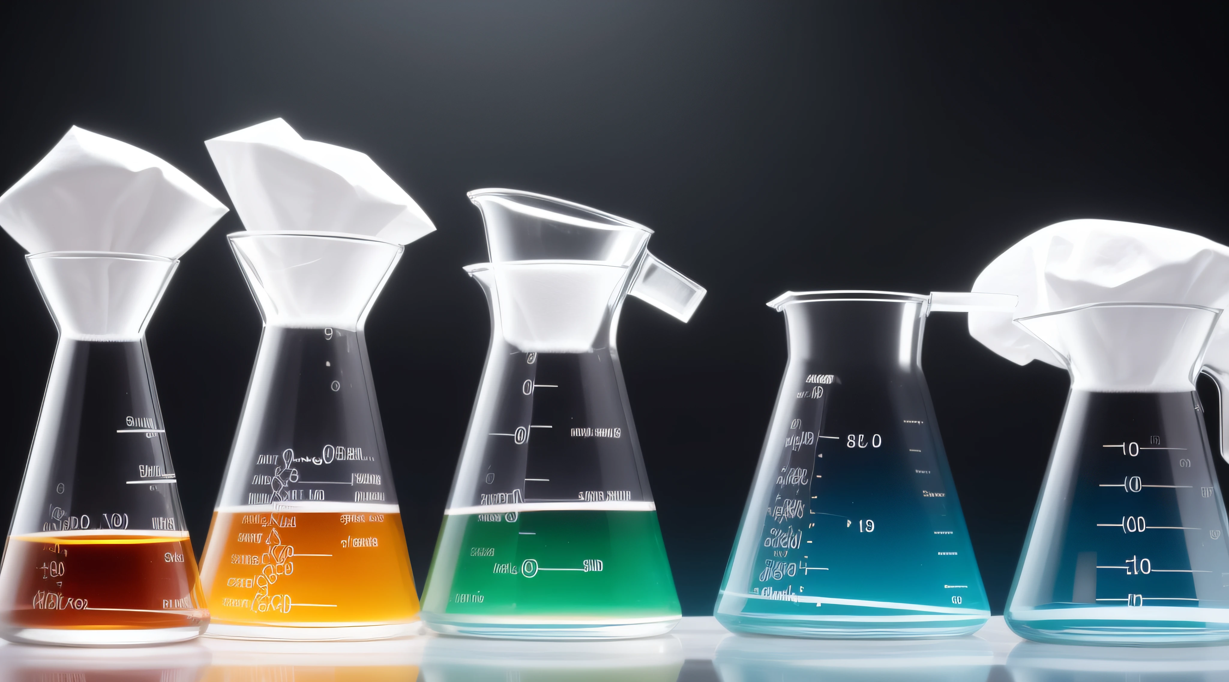 scientists analyzing beakers, detalhado, realista