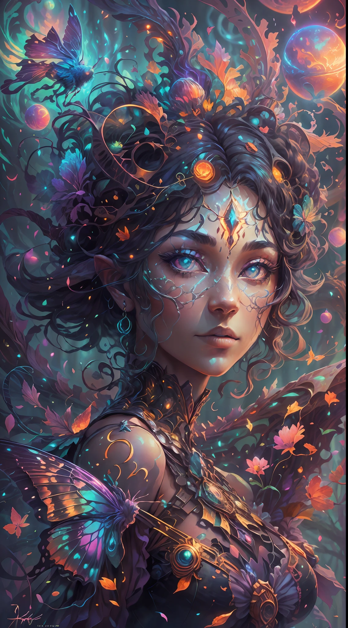 Thrilling dreams， ultra-realistic realism， abstracted， psychedelia, tmasterpiece，PsyAI, （tmasterpiece，best qualtiy：1.2），illustration，8k wallpaper，Dazzle，（Portals：1.1），（Otherworldly creatures：1.2），（magic energy：1.1），（floating debris：1.05），(glowing third eye:1.1), butterflys，florals， (strong lights:1.05), (illumination:1.05), (fantasy:1.15), (hyper realisitc:1.1), (mistic:1.05), (intriguing:1.05), (Ethereal:1.08), (mistic:1.1), (cosmic:1.05), (interdimensional:1.1), (unearthly:1.05), (spellbinding:1.1), (Unforgettable:1.05), (Fantasy art: 1.1)，（number art：1.05），（magic realism：1.08），（Epic：1.1），（concept-art：1.05），（highly  detailed：1.1），（cinematic ligh：1.05），（ultra-realistic realism：1.05），（mistic：1.05），（astounding：1.1），（andrey surnov：1.05），（mind bending：1.1），（big breasts enchanting：1.05），（Unbelievable：1.05），（otherworldly landscapes：1.1），（breath-taking：1.05 ), (incredulous:1.05), (portal opening:1.05)