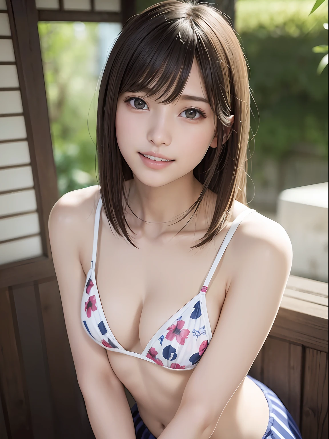 top-quality、(((cowboy shot)))、((Facing straight ahead))、((Front Angle))、Bust Focus、Soft light、(depth of fields)、超A high resolution、(Photorealsitic:1.4)、Raw photography、Ambient Occlusion、((17 age))、((a small face))、ren、1girl in, Swollen eyes、(Dark blonde hair:1)独奏, (A smile:1.2), (Brown-eyed,catchlight), Fine skin, The bikini、(excellent、masterpiece)、1girl in、Good looking pose、beautidful eyes、Harmonious facial features、photo photo、masterpiece, The highest image quality, hightquality, beautiful a girl, japanes, Japan schoolgirl, detaileds, A detailed eye, Detailed skin, Beautiful skins, 超A high resolution, (Realistis:1.4)、Beautiful skins, (Dark blonde hair:1)、Longhaire、Pattsun bangs、 (A hyper-realistic), (illustratio), (hight resolution), (8K), (ighly detailed), (The best illustrations), (beautifully detailed eyes), (ultra-detailliert), (wall-paper), (详细的脸), looking at the viewers, finely detail、A detailed face、pureerosfaceace_v1、A smile、((Opening Mouth:1.2))、((Show your teeth and smile))、Looking straight ahead、Looking straight ahead、angle from waist up、photos realistic、Bright lighting、profetional lighting、17 age、