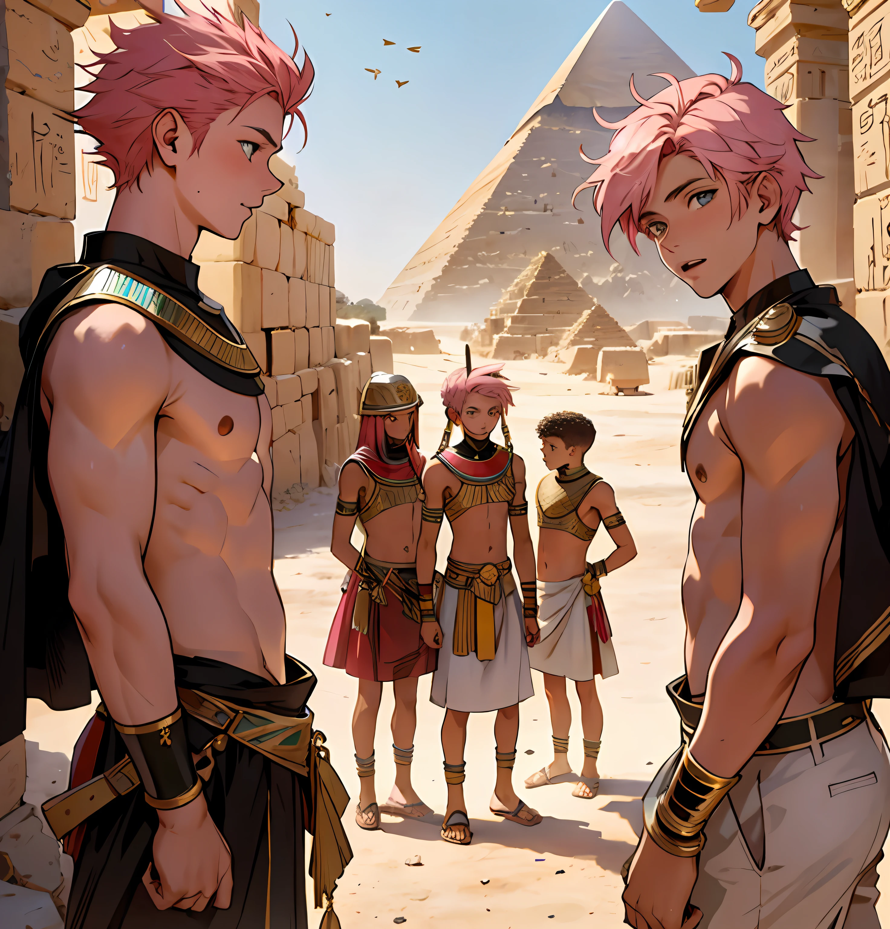 Several -yeld boin a fist in Egypt A 15-year-o both pihair is a man who has honey-colored eyes at the bottom of ancient Egypt you can see the pyramids