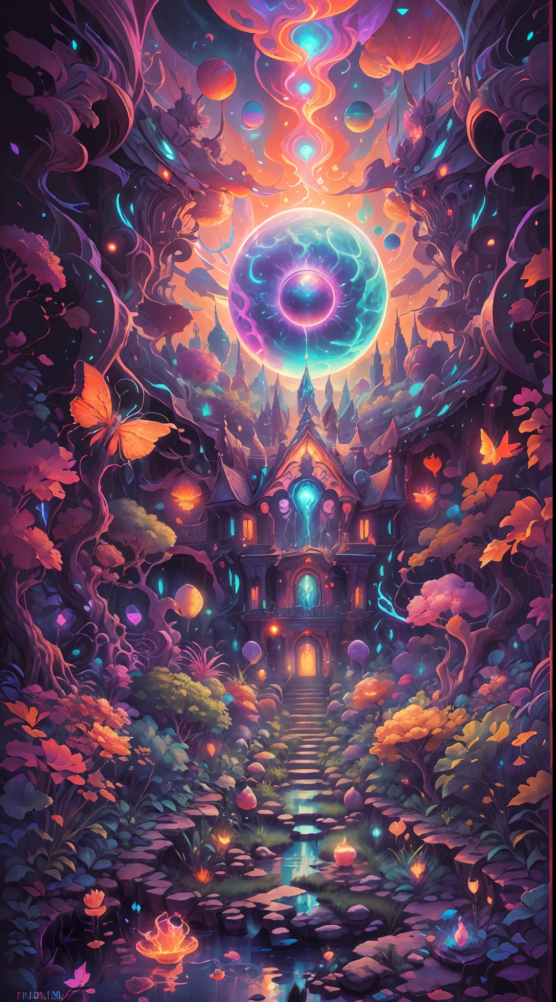 Thrilling dreams, ultra-realistic realism, abstracted, psychedelia, tmasterpiece,PsyAI, (tmasterpiece,best qualtiy:1.2),illustration,8k wallpaper,Dazzle,(Portals:1.1),(Otherworldly creatures:1.2),(magic energy:1.1),(floating debris:1.05),(glowing third eye:1.1), butterflys,florals, (strong lights:1.05), (illumination:1.05), (fantasy:1.15), (hyper realisitc:1.1), (mistic:1.05), (intriguing:1.05), (Ethereal:1.08), (mistic:1.1), (cosmic:1.05), (interdimensional:1.1), (unearthly:1.05), (spellbinding:1.1), (Unforgettable:1.05), (Fantasy art: 1.1),(number art:1.05),(magic realism:1.08),(Epic:1.1),(concept-art:1.05),(highly detailed:1.1),(cinematic ligh:1.05),(ultra-realistic realism:1.05),(mistic:1.05),(astounding:1.1),(andrey surnov:1.05),(mind bending:1.1),(big breasts enchanting:1.05),(Unbelievable:1.05),(otherworldly landscapes:1.1),(breath-taking:1.05 ), (incredulous:1.05), (portal opening:1.05)