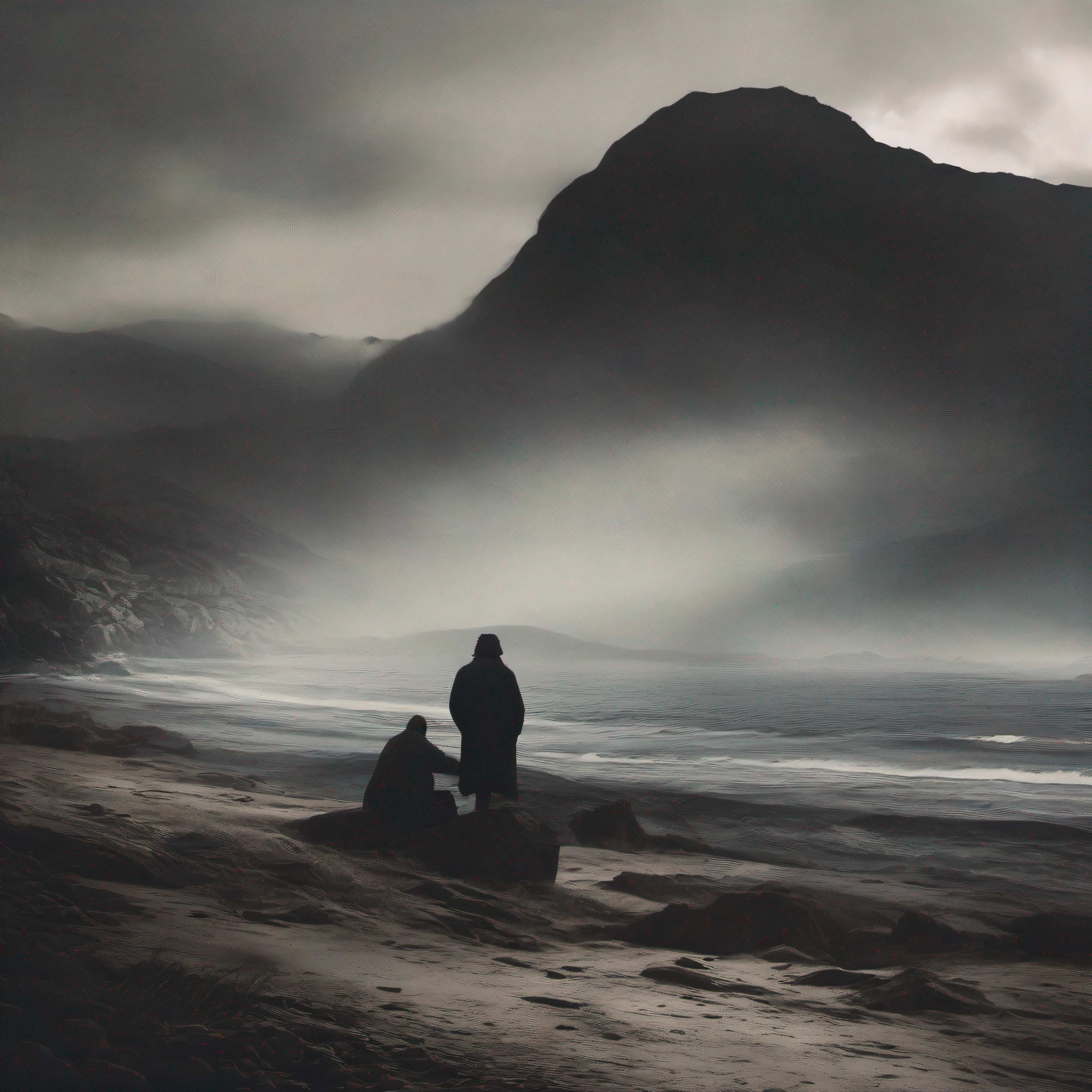 "the great terror", dark and ominous atmosphere, haunting shadows, chilling suspense, intense fear, mysterious figures lurking, eerie silence, spine-chilling soundtrack, heart-pounding moments