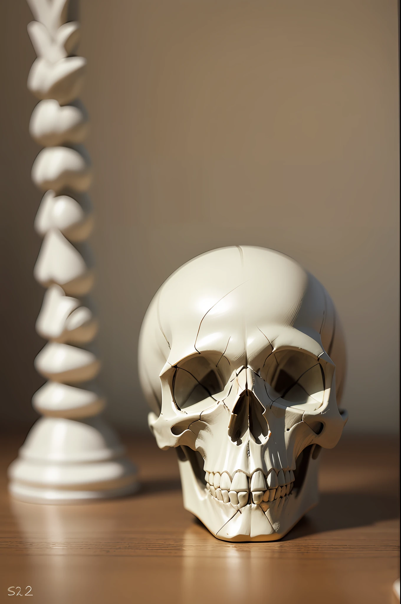 a porcelain statue shaped like a skull skull --auto --s2