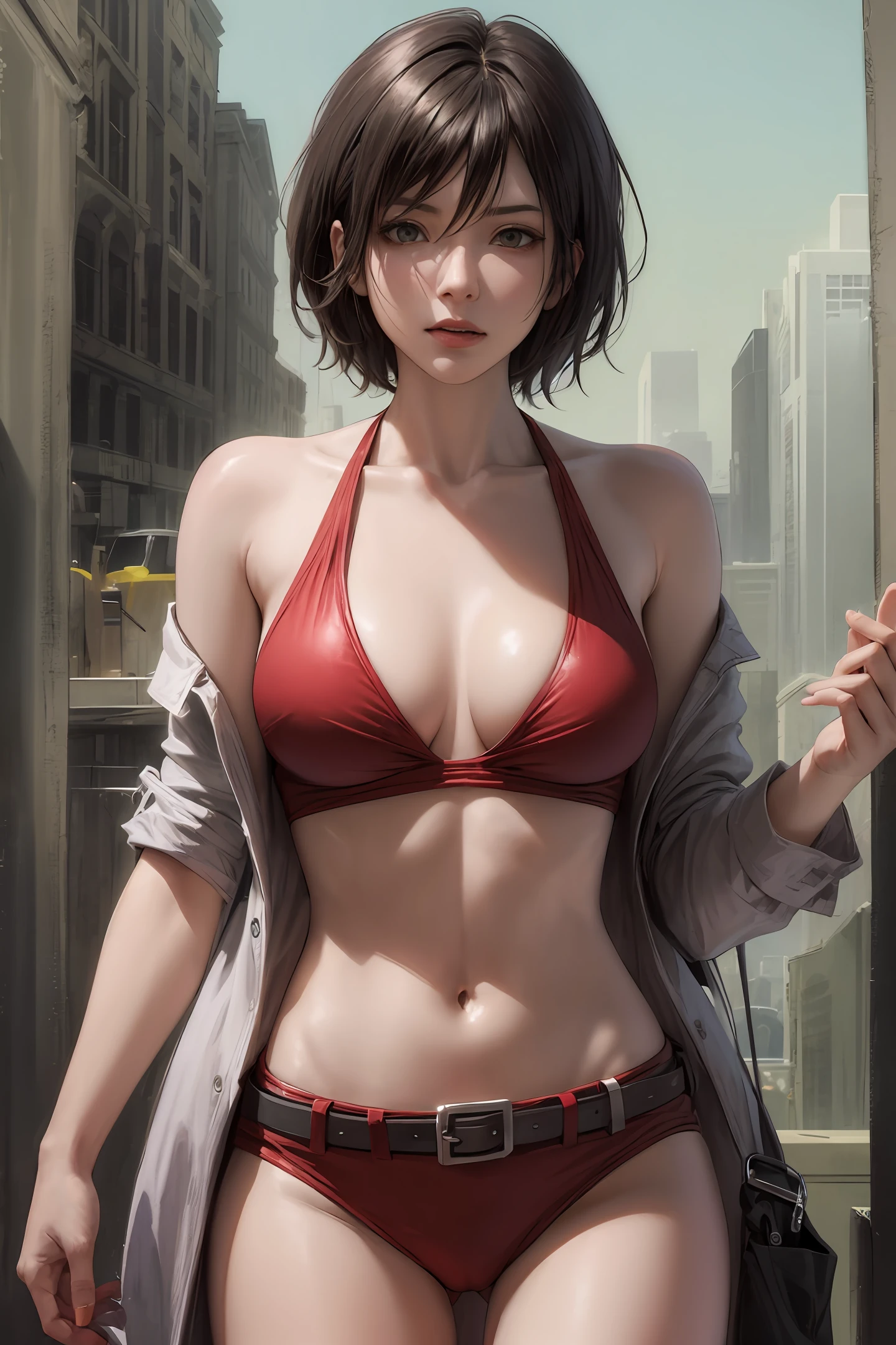 Do a scene with Mikasa Arckeman from Attack on titan, The same being in a bikini. --auto --s2