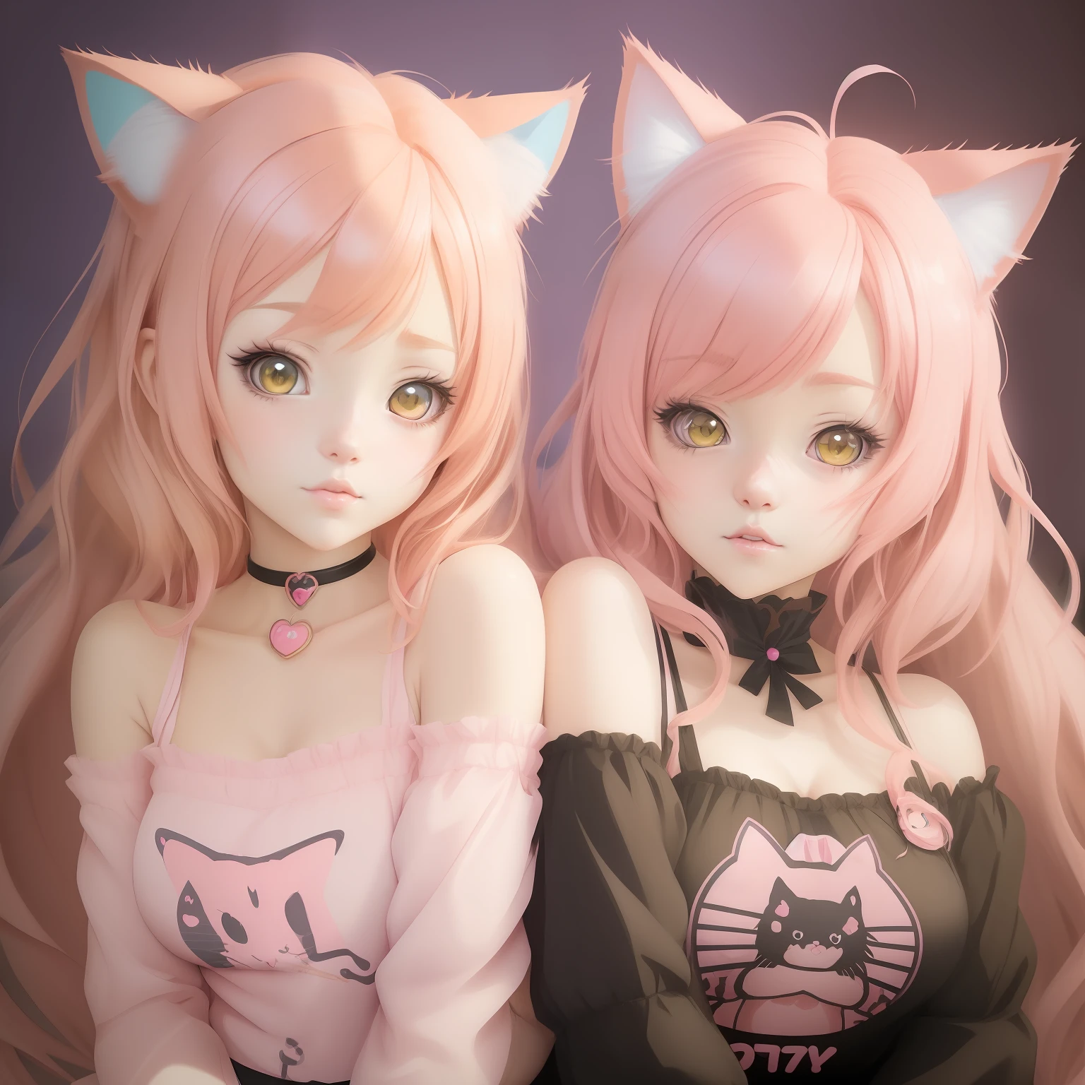 Anime girl with pink hair and cat ears, kawaii realistic portrait, Anime girl with cat ears, cute anime catgirl, beautiful anime catgirl, anime style portrait, anime catgirl, portrait of cute anime girlbabes, portrait of cute anime girlbabes, digital anime illustration, soft anime illustration, Anime Art Style, portrait of cute anime girlbabes, Cute anime girl, Very Beautiful Anime Cat Girl