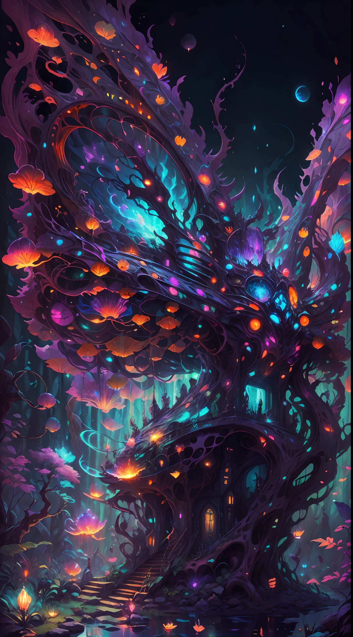 Thrilling dreams, ultra-realistic realism, abstracted, psychedelia, tmasterpiece,PsyAI, (tmasterpiece,best qualtiy:1.2),illustration,8k wallpaper,Dazzle,(Portals:1.1),(Otherworldly creatures:1.2),(magic energy:1.1),(floating debris:1.05),(glowing third eye:1.1), butterflys,florals, (strong lights:1.05), (illumination:1.05), (fantasy:1.15), (hyper realisitc:1.1), (mistic:1.05), (intriguing:1.05), (Ethereal:1.08), (mistic:1.1), (cosmic:1.05), (interdimensional:1.1), (unearthly:1.05), (spellbinding:1.1), (Unforgettable:1.05), (Fantasy art: 1.1),(number art:1.05),(magic realism:1.08),(Epic:1.1),(concept-art:1.05),(highly detailed:1.1),(cinematic ligh:1.05),(ultra-realistic realism:1.05),(mistic:1.05),(astounding:1.1),(andrey surnov:1.05),(mind bending:1.1),(big breasts enchanting:1.05),(Unbelievable:1.05),(otherworldly landscapes:1.1),(breath-taking:1.05 ), (incredulous:1.05), (portal opening:1.05)