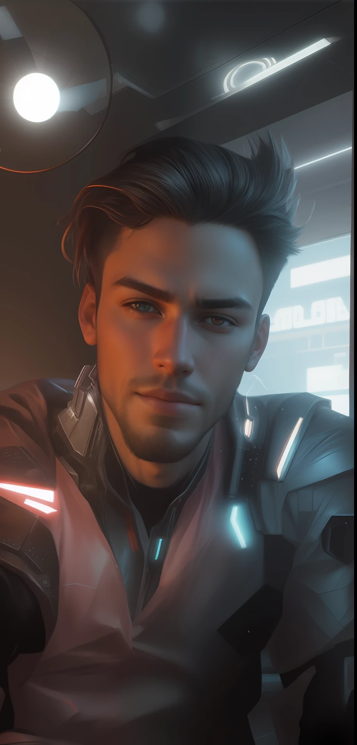 Change background, cyberpunk, handsome boy, realistic face, 8k, ultra realistic