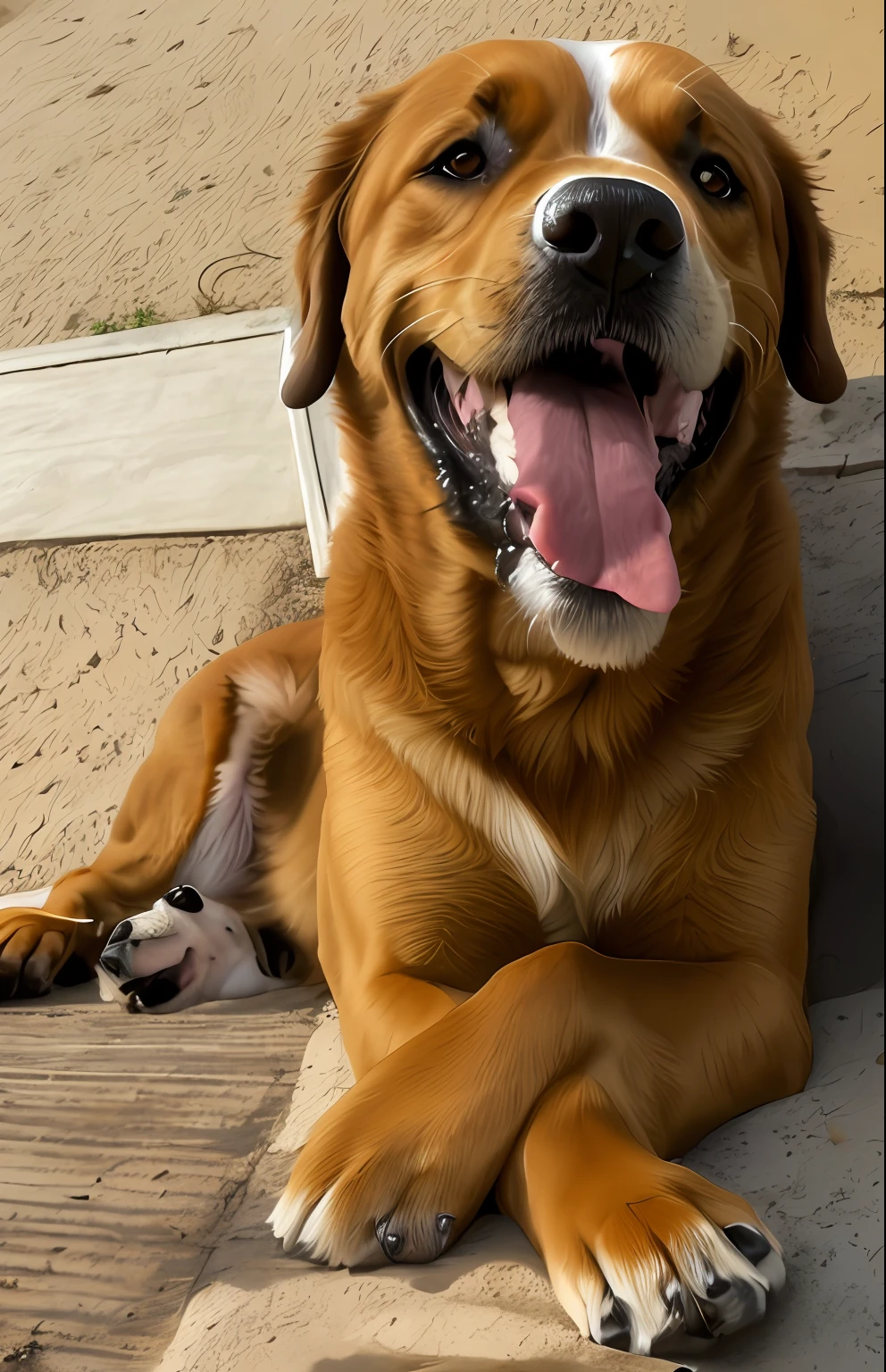 there is a dog that is laying down on the ground, muito bonito, extremamente bonito, Brutus, 2 anos, an afghan male type, olhar orgulhoso, cara boa, Handsome, um bonito, stuning, ferocious appearance, 5 anos, Retrato de Zeus acidentado, cara muito boa olhando!!, Nice face, feliz com a boca aberta, Directed by: Ivan Ranger