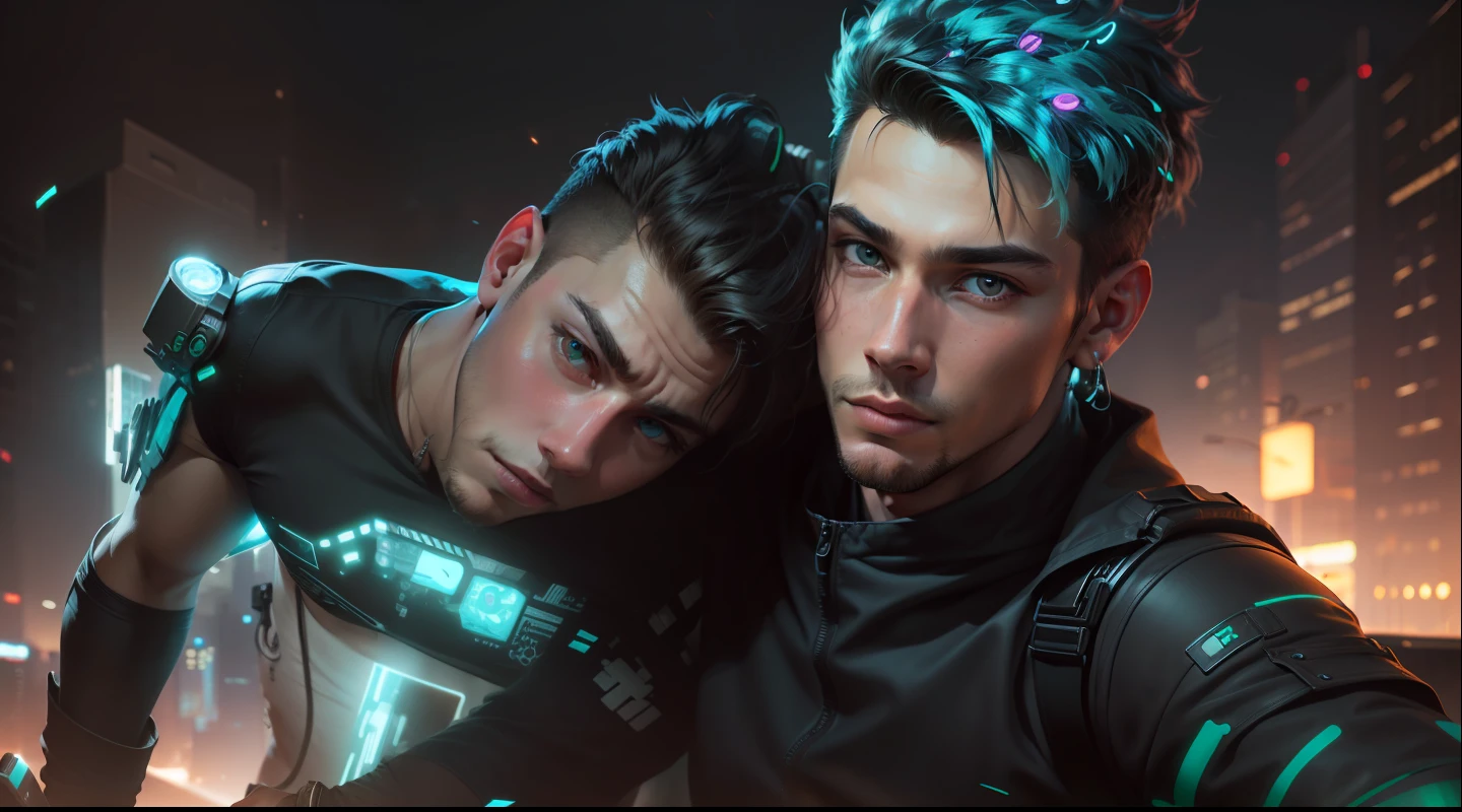 Neon background, cyberpunk, handsome boy, realistic face, 8k, ultra realistic