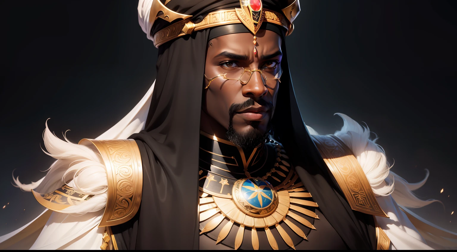 Rei Negro , Mansa Musa, ultrarrealista | | |, altamente detalhado, hyper realistic, Perfect artwork, master part, melhor qualidade, alto, layered lighting -- 4K