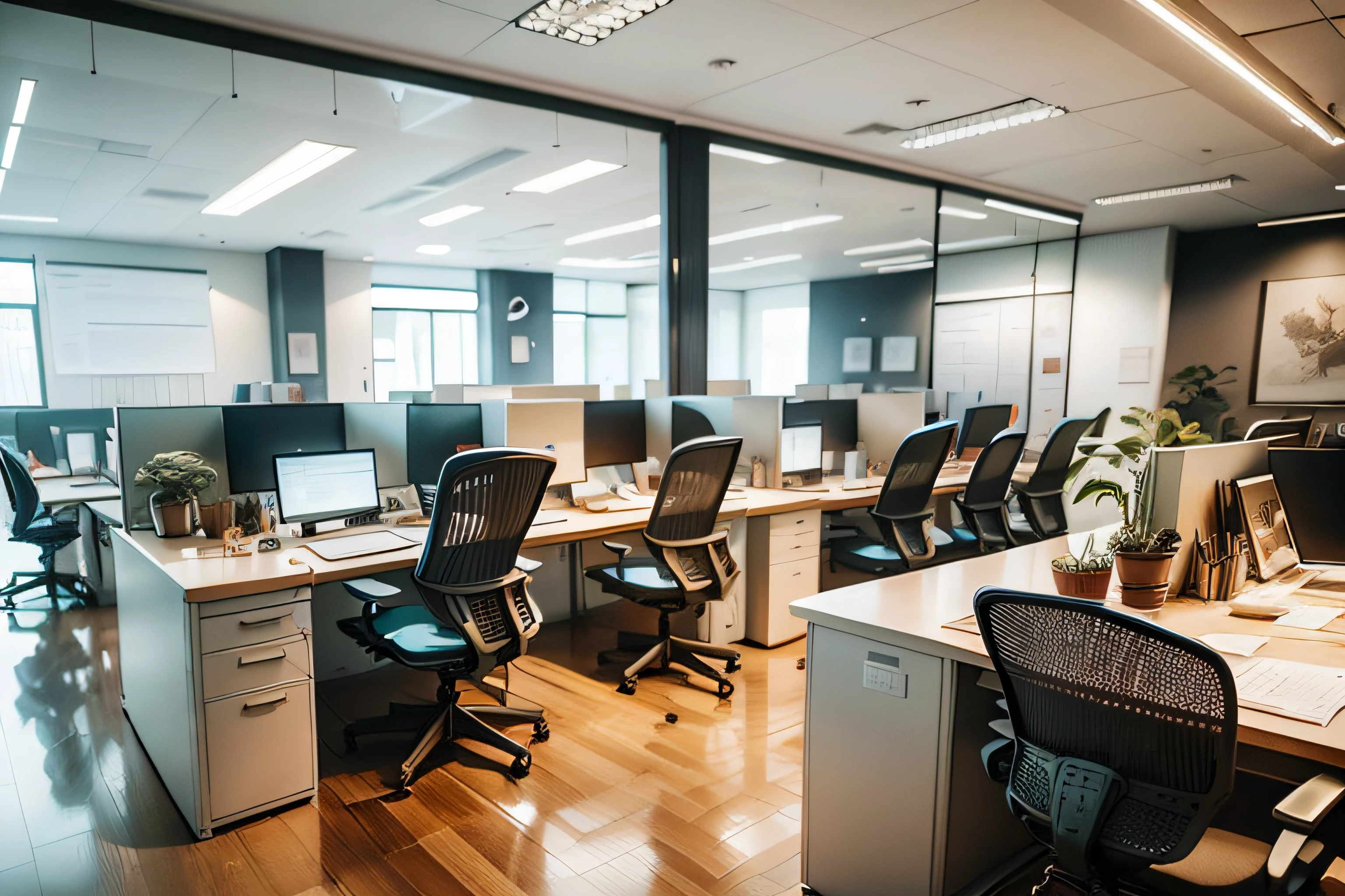 gdmint luxury modern interior design of an open floor office with modern furniture an people woking at their desks