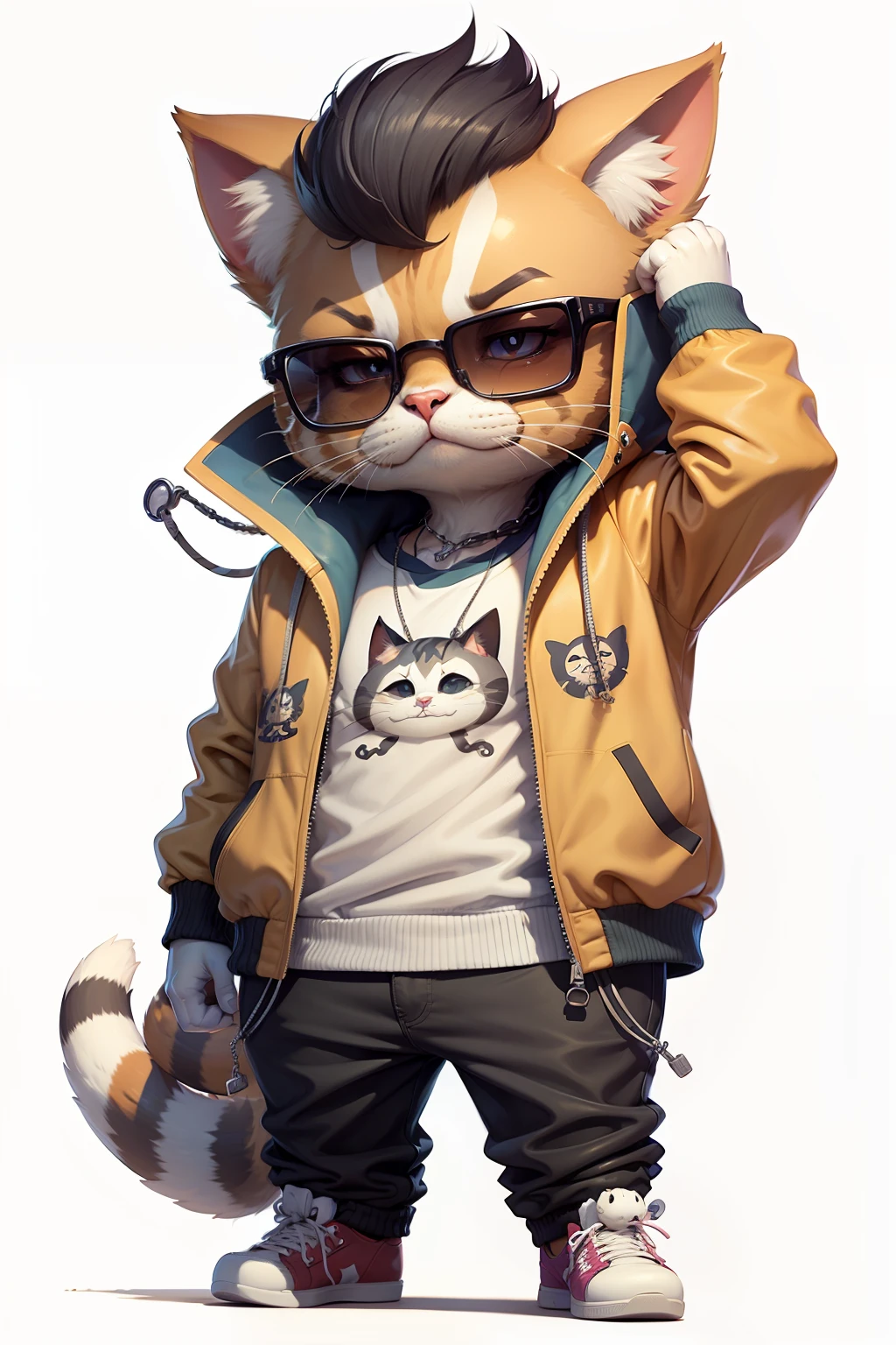 c4tt4stic, a cartoon cat wearing a jacket and sunglasses,