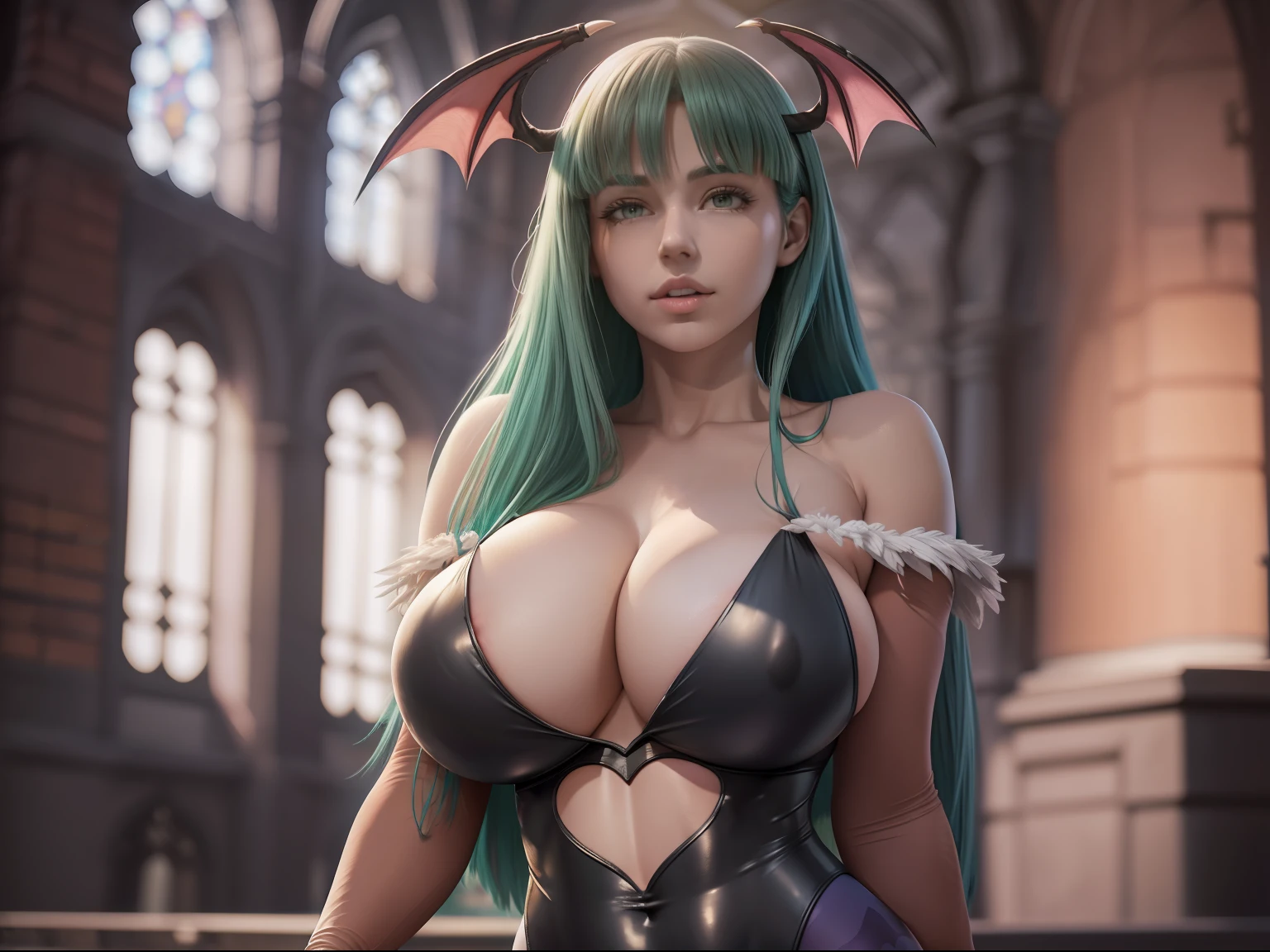 ((Morrigan Aesland)), De Darkstalkers, con leotardo negro y alas de murcielago, sexy,(( Amazing boobs))
Slim sexy,((una sola chica)) muslos grandes y torneados, lleva su ropa ajustada en el fondo se puede ver una ((catedral un castillo)) de noche  ,8k, hiperrealista, todo parece un renderizado de motor irreal ((Vista de cuerpo completo)) Pose caliente perfecta para el, , Como estilo de renderizado de motor irreal, aesthetic, Sorprendentemente hermoso momento sincero, full body vintage aesthetic, cuerpo completo,35mm film feel, 16k, lumen –ar 9:16 –v 5.1 –q 2 –c 6 –style raw
Big turned thighs wears their tight clothes, (((big tits)))