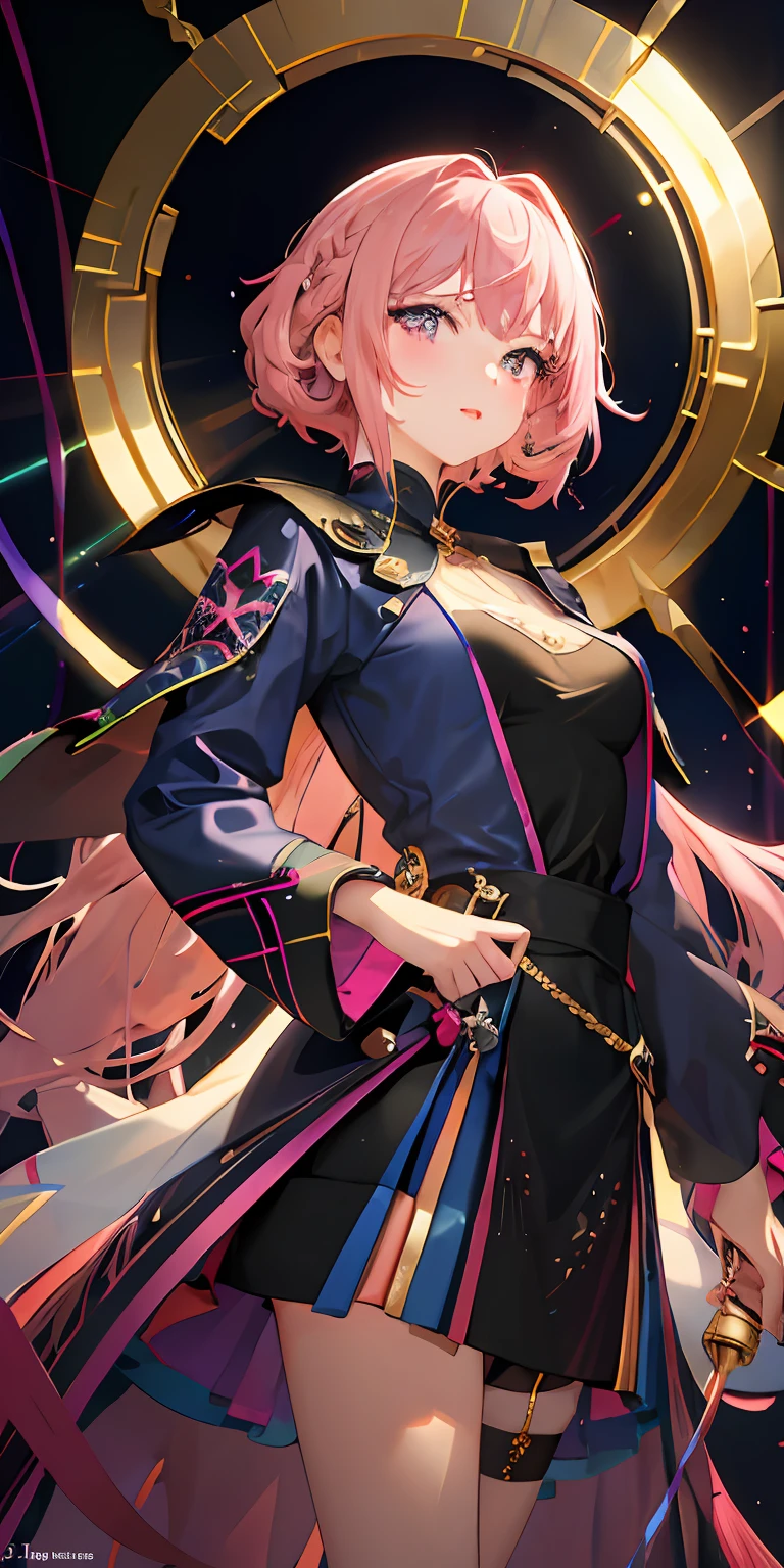Blush Magenta 6262、Horizontal posture、low angles、Stylish long gold coat:1.3、waist-up、耳环、 21years old、 top-quality、​masterpiece、illustratio、extremely delicate and beautiful、extremely details CG、Unity、8k wallpaper、astonishing、finely detail、​masterpiece、best qualtiy、Official Art、the Extremely Detailed CG Unity 8K Wallpapers、ultra-detailliert、hight resolution、ighly detailed、a beautiful detailed girl、((looking at the viewers))、(realperson、a picture)、1 girl in、((de pele branca))、(gray eyelashes)、(Balanced eyes and eyeshadow)、(colored contact lenses)、 big eye、perfect  eyes、(Teary-eyed)、(Ghost smile、moist lips)、(tiny chest)、(Slimed)、(Streak Straight Silver Hair)、(side braids)、(light blue contact lens)、(Light pink lips)、(Light pink blush)、standing model pose、especially strong light、(photo lighting)、red blush、full of shyness、(evening glow)、(sunshine on body)、、、pureerosface_v1:0.01、 Mouth closed、(Top quality details:1.2)、realisitic、8K High Resolution、(1girl in:1)、ultra-detailliert、high quality texture、intricate-detail、detailed texture、fine detailed、extremely details CG、High quality shadows、Detailed beautiful delicate face、Detailed beautiful delicate face、Detailed beautiful delicate eyes、depth of fields、光线追踪、、tall_female、beautiful_legs、Glow Eye、red blush、the perfect body、skiny、(Black Frock:1)、 sunlights、dynamicposes、