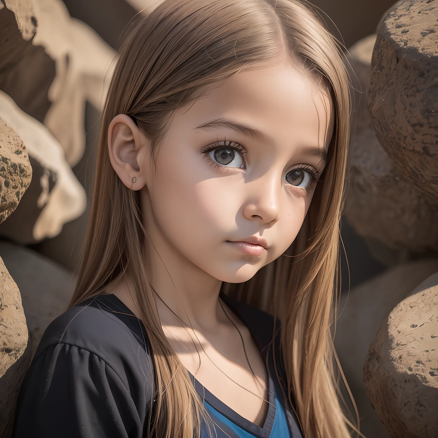 fotografia fofa, Face of a single 7-year-old girl, rosto delicado, cabelo na altura do ombro castanho , pele rosada e delicada, olho castanho, olho realista, pele realista, rosto expressivo, triste, lifelike lighting, totally sharp focus, 8k, alta resolução, poros da pele, obra-prima, fotografia premiada, fotorrealista