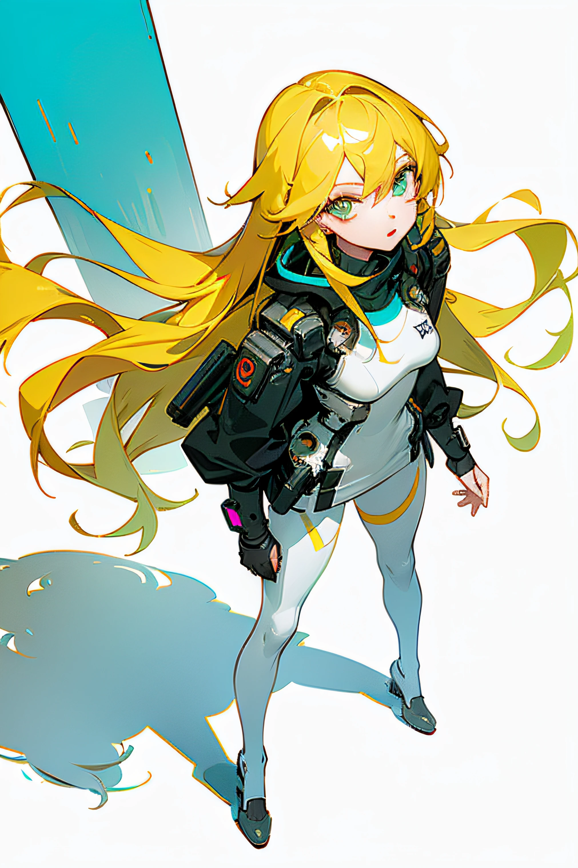 round image,(masterpiece:1.3), (the best quality:1.2), (super fine illustrations:1.2), (Masterpiece), high quality, high detail,(SOLO:1.4),((round image)),[(white background:1.1)::5],[(cyberpunk:1):5],[(game character portrait:1.2):5],

{1 girl},{solo},(((full body))),{{{only five fingers}}},((yellow))long  hair((yellow and (White) ends)),long hair,whole body, pantyhose,look at viewer, from above, aqua eyes, cyberpunk,