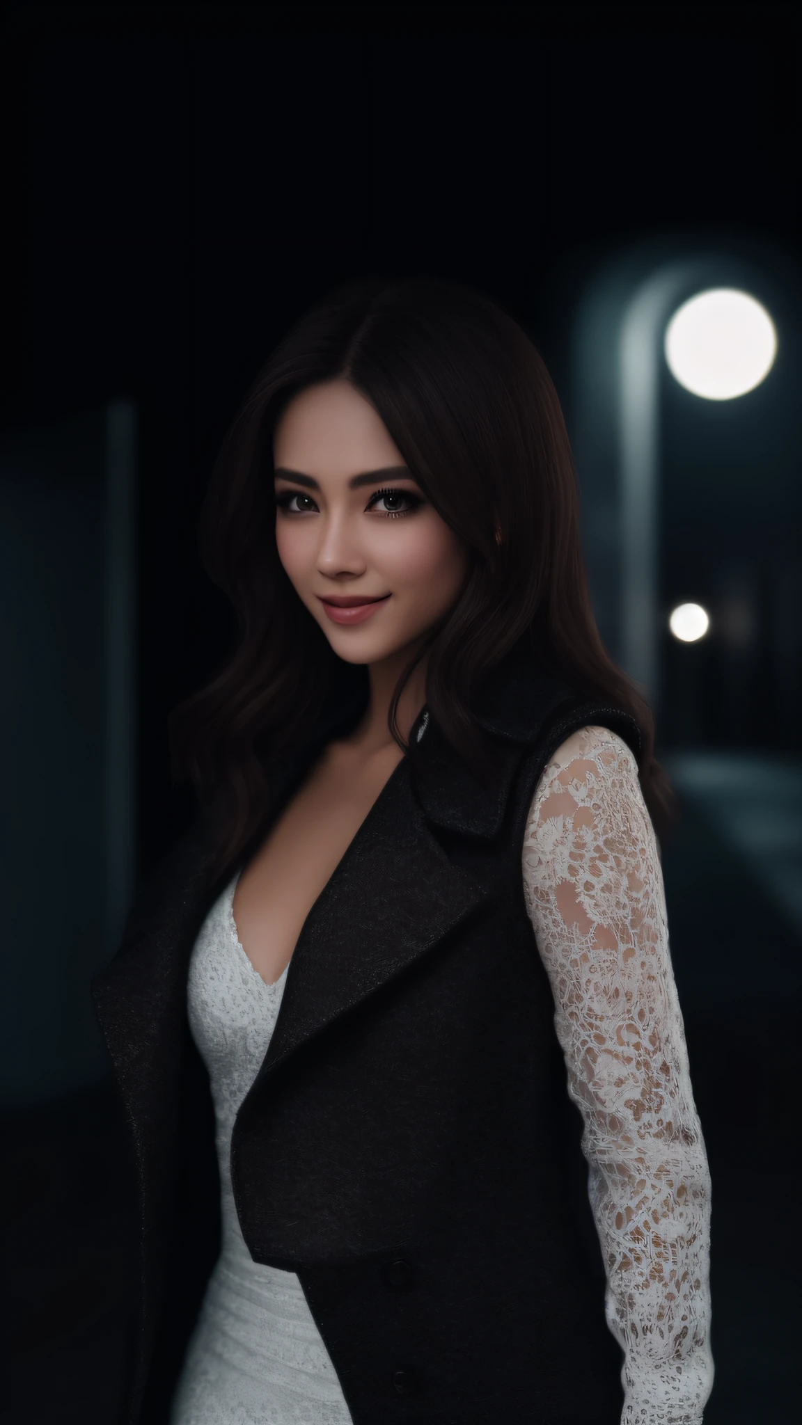 （RAW，simulating，Nikon Z 14mm ultra-wide-angle lens，award-winning glamour photograph，（（best qualtiy）），（（tmasterpiece）），（（realisticlying）），skin pore，sub surface scattering，radiant light rays，A high resolution，detailedfacialfeatures，high detal，tack sharp focus，lisses，aestheticly pleasing，extremely detailed nipple，（Very detailed eyes，Very detailed iris），Extremely detailed hair，Extremely detailed skin，Extremely detailed clothes，rendering by octane，realisticlying，realisticlying，Post-processing，max detail， realistic shaded， roughness， Natural skin texture， reallife， hyper realisitc， photorealisti， photography of， 8k UHD， photography of， HDR， 复杂， ellegance， highly  detailed， Sharp focus， Amazing， big breasts beautiful， opulent）， （tmasterpiece：1.2， Best quality1：1， hyper-detailing：1.2， best shadow， 8K：1.1）， （Large cities：1.3， the roof：1.1， city structures below， handrails）， （contrasting background， Bright background）， （beautifull detailed face）， hight contrast， （lighting perfect：1.2， beautiful color，Delicate colors），（（cinematric light）），rich colourful，hyper-detailing，dramatic light，Complicated details，（1个Giant Breast Girl，独奏，brown  hair，grin face，short detailed hair，wavey hair：1.1，eBlue eyes，dynamic angle，Gilet blanc，Short white dress，white stockings，high-heels，cowboy lens，Arms down），depth of fields