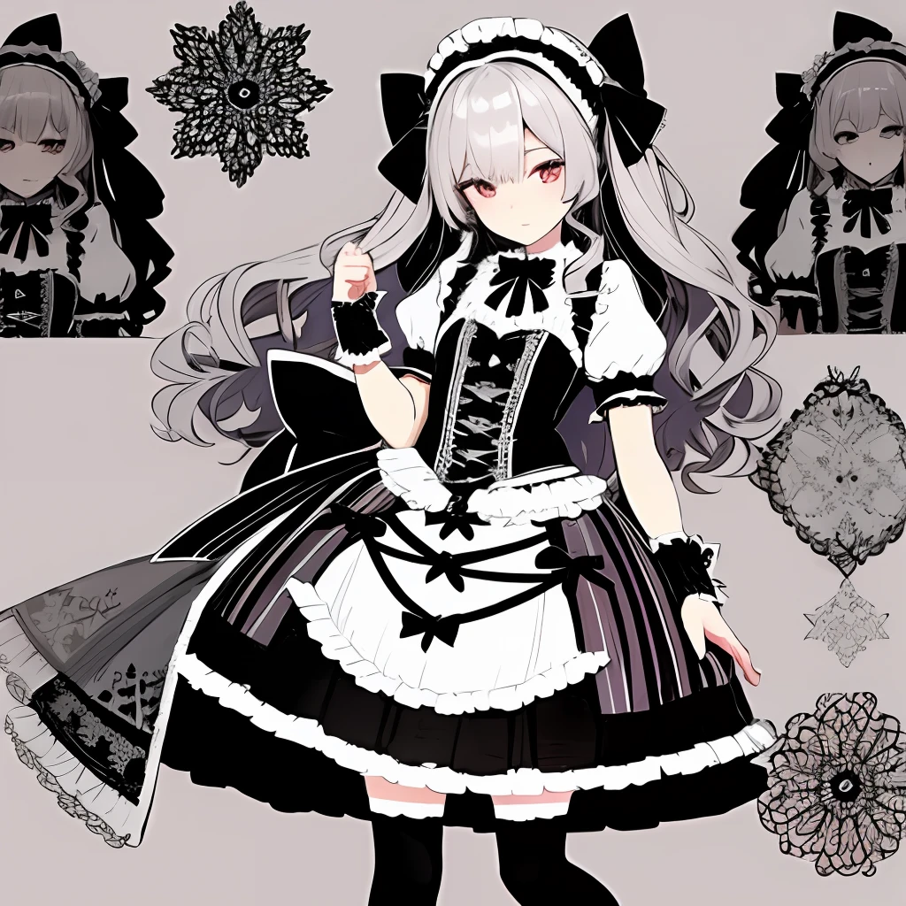 clothing design,Lolita prostitute,Gorgeous dress,mitts,curlies,very intricate,Exquisite,shift dresses,Bow knot,frilld,ribbon