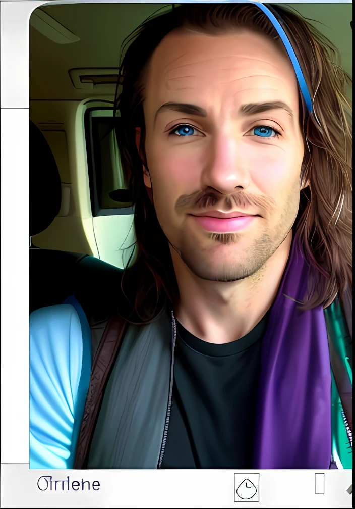 frusciante caricature, caricature style, realistic texture, humor, playful, —AR 5:6 , arafed man in a blue shirt sitting in a car with a cell phone, youtube video screenshot, man in his 30s, chris martin from coldplay, he is 3 , 30 year old man, taken in the early 2020s, 3 6 years olds 40s