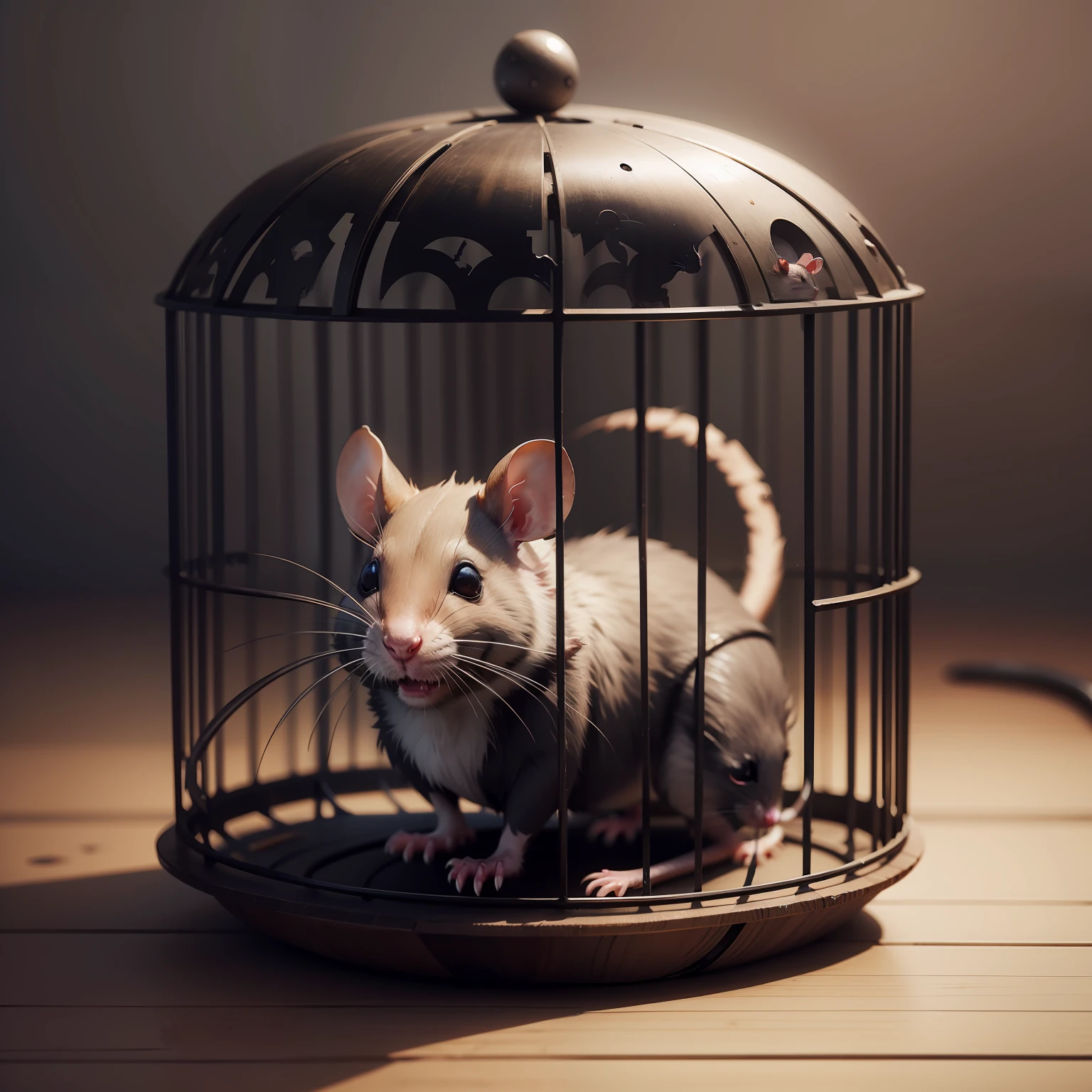 Rat in a cage, concept art, 4k