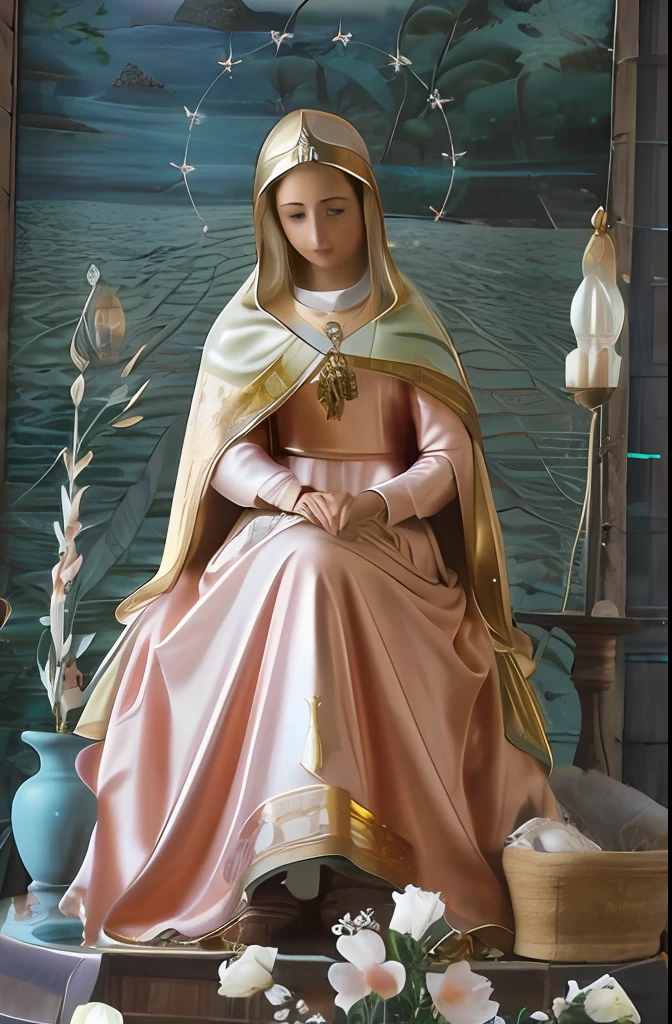 (((Blessed Virgin Mary))) Obra maestra, (La mejor calidad: 1.2), (super fine: 1.2), illustration, (extremadamente delicado y hermoso: 1.2), movie angle, flotante, (Hermoso ojo de detalle: 1.1), (detalle luz: 1.1), Movie Lights, Cielo delicado, ojos azules, (Cola de caballo alta: 1.1), capa, ojuelos, (luna: 1. 2), (Luz de la luna: 1.1), cielo estrellado, (light particles: 1.1) dibujo, flor. (Obra maestra), (La mejor calidad), (fotorrealista:1.3), 8k, Textura detallada de la piel, Textura detallada de la tela, Hermosa cara detallada, Detalles intrincados, Ultra detallado (cuerpo de cuerpo entero:1.2)