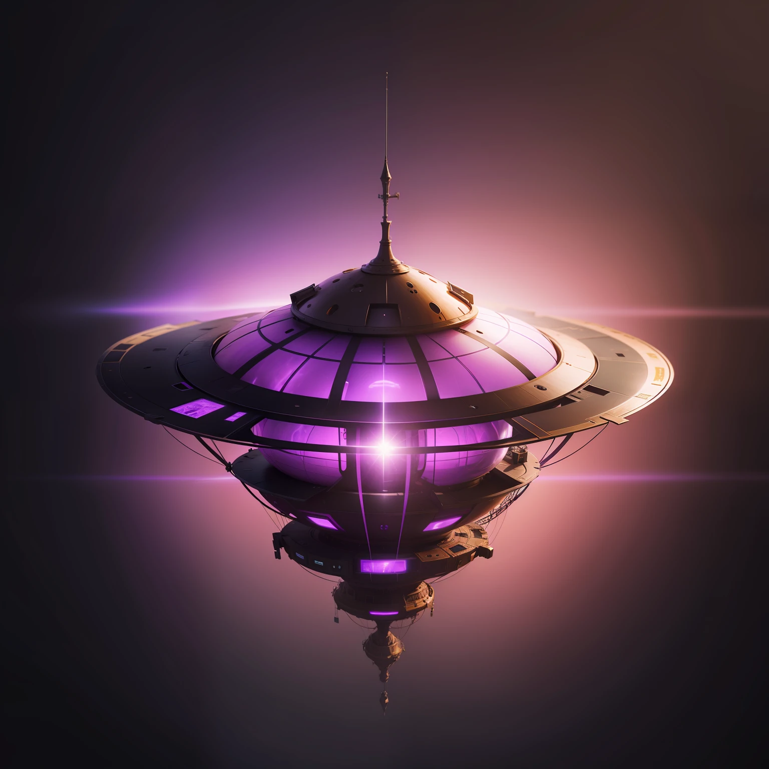 Purple flying saucer, concept art,4k