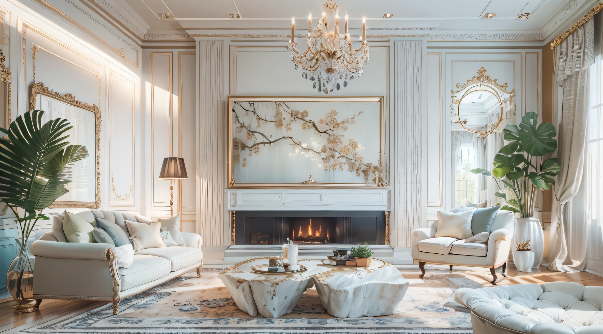 (masterpiece),(high quality), best quality, real,(realistic), super detailed, (full detail),(4k),8k,interior,Living room,white