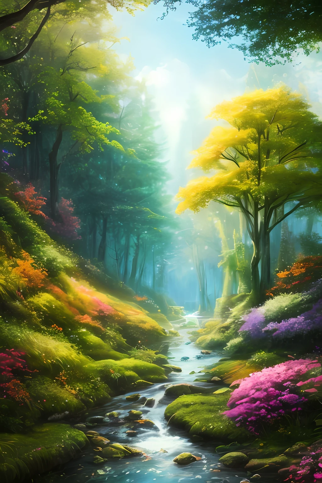 masterpiece, best quality, high quality,extremely detailed CG unity 8k wallpaper, An enchanting and dreamy scene of a fantasy forest, with towering trees, glowing mushrooms, and hidden fairy glens, creating a sense of mystique and enchantment, artstation, digital illustration, intricate, trending, pastel colors, oil paiting, award winning photography, Bokeh, Depth of Field, HDR, bloom, Chromatic Aberration ,Photorealistic,extremely detailed, trending on artstation, trending on CGsociety, Intricate, High Detail, dramatic, art by midjourney