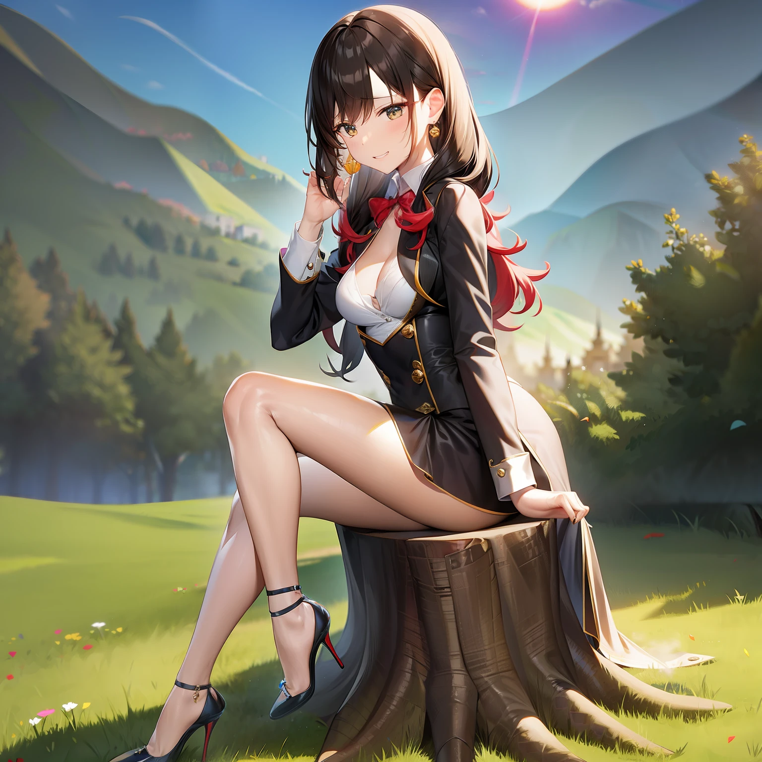 Black high heels、