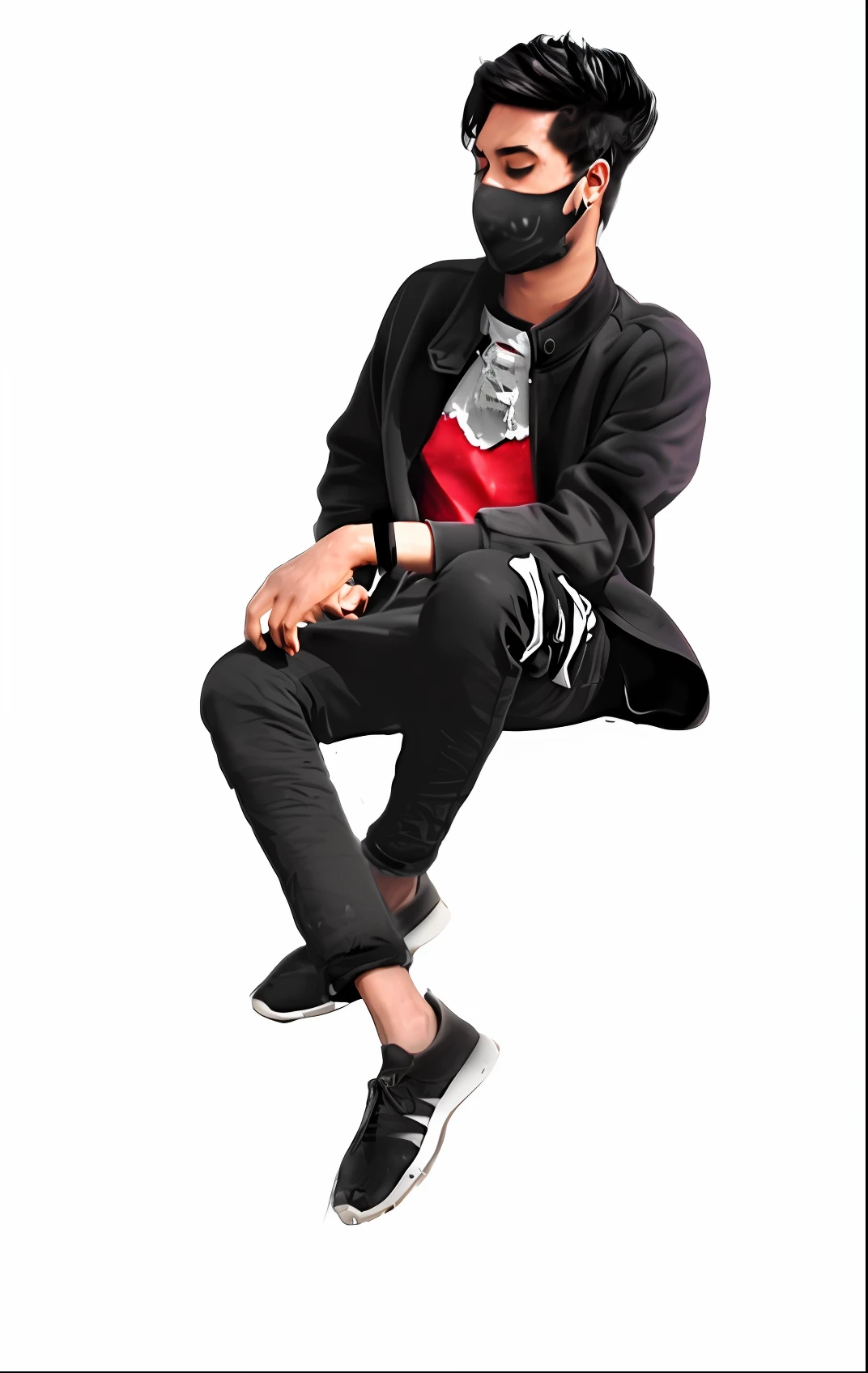 In this pic change suitable background with realistic face and all clothes colour are same