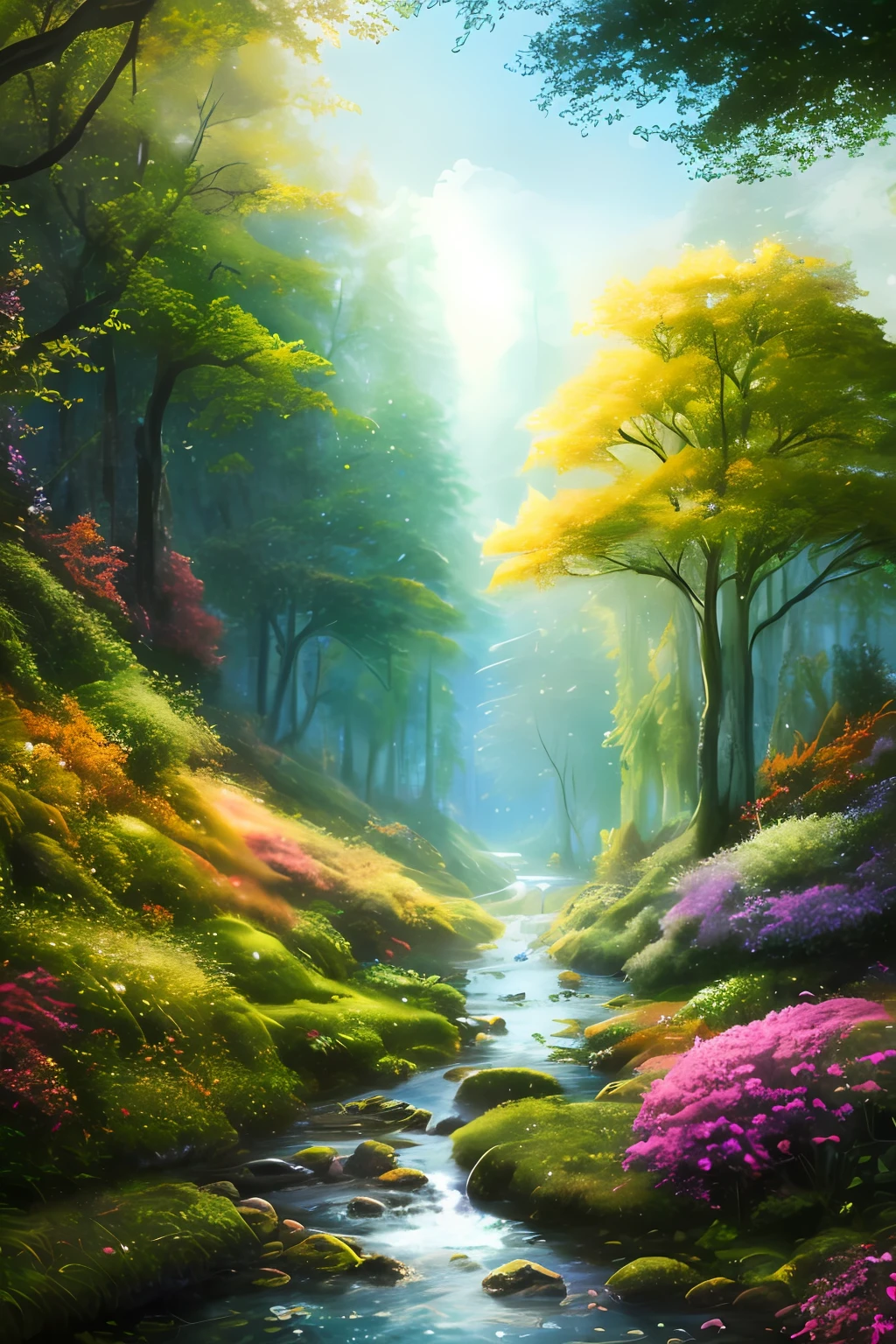 masterpiece, best quality, high quality,extremely detailed CG unity 8k wallpaper, An enchanting and dreamy scene of a fantasy forest, with towering trees, glowing mushrooms, and hidden fairy glens, creating a sense of mystique and enchantment, artstation, digital illustration, intricate, trending, pastel colors, oil paiting, award winning photography, Bokeh, Depth of Field, HDR, bloom, Chromatic Aberration ,Photorealistic,extremely detailed, trending on artstation, trending on CGsociety, Intricate, High Detail, dramatic, art by midjourney