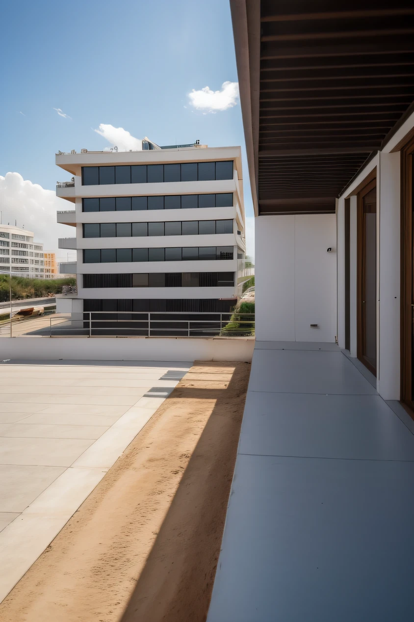 Building under construction, terrace of a building under construction, free area, ambiente sem pessoas, ambiente em obra, 4k, RAW, foco preciso, raios de sol, background in fotography studio, 8k, lente 80mm 1.8, Canon R3 , ISO 3800 Certification, filme de filme, cinemactic