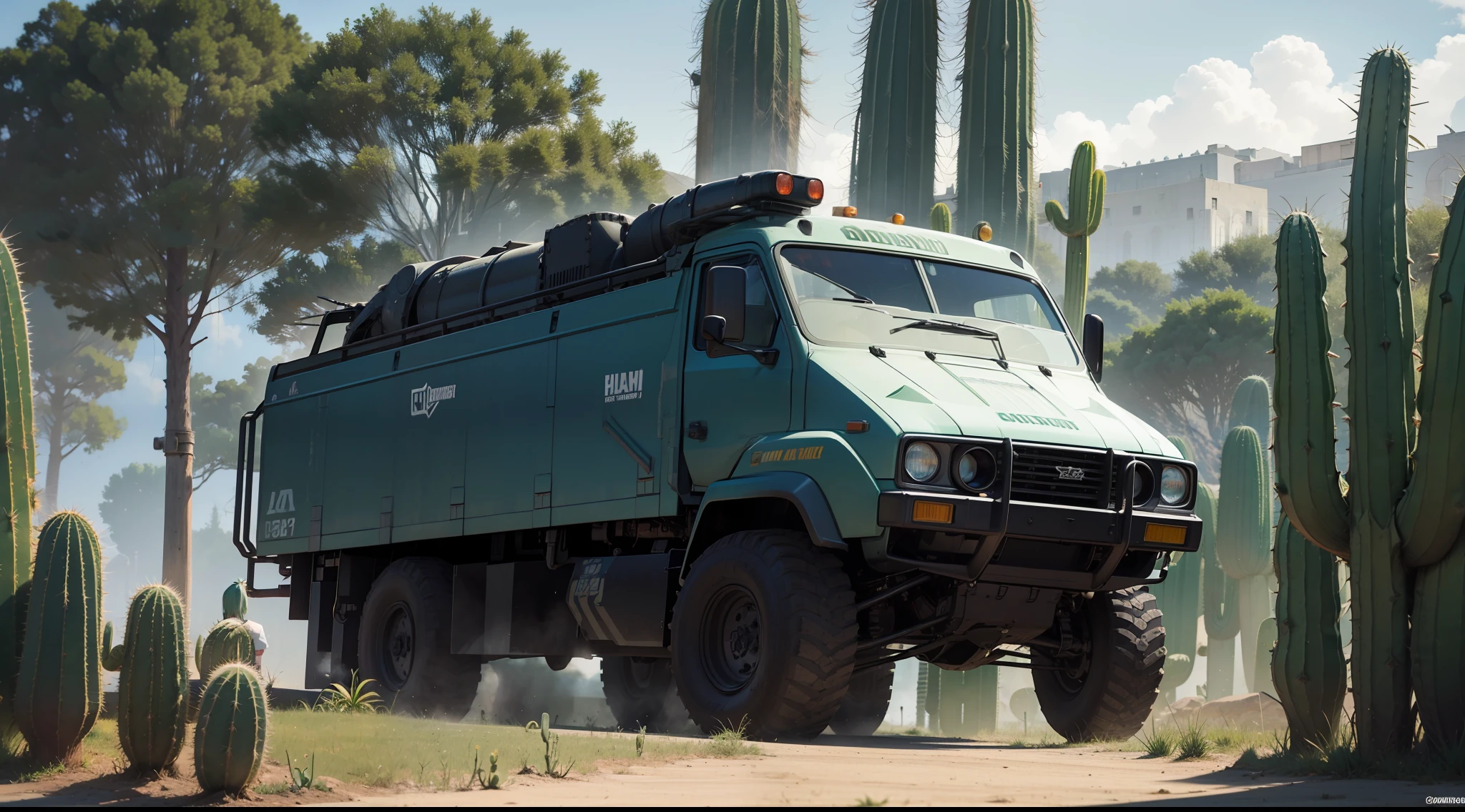Dieselheavy Personas lamiendo esferas que son ojos, sentadas en cactus llenos de espinas