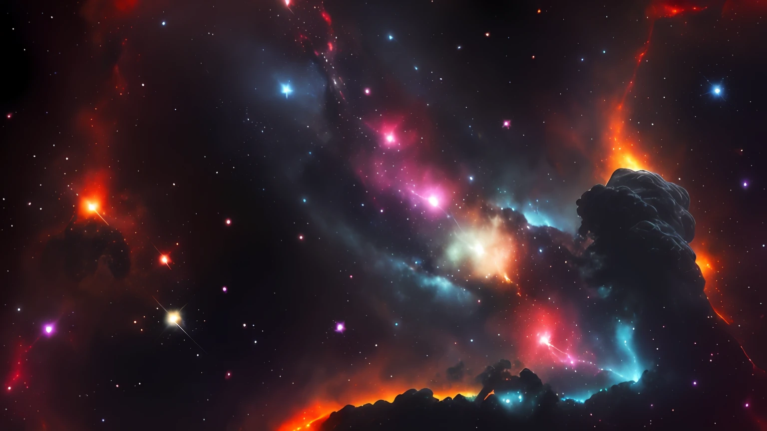 Arafficial image of a sky-filled star with a bright orange cloud, Vasta nebulosa, Fundo da foto do Hubble, fundo das nebulosas, epic nebula, Nebulosa Vermelha, Estrelas e Nebulosa, Nuvens de nebulosa, Smoke pit nebulae, Nebulosas coloridas rasgadas, dramatic powerful nebula, Nebulosa das Nuvens, the sky is a nebula on fire, cosmic nebula, Stellar space, outer space nebula background