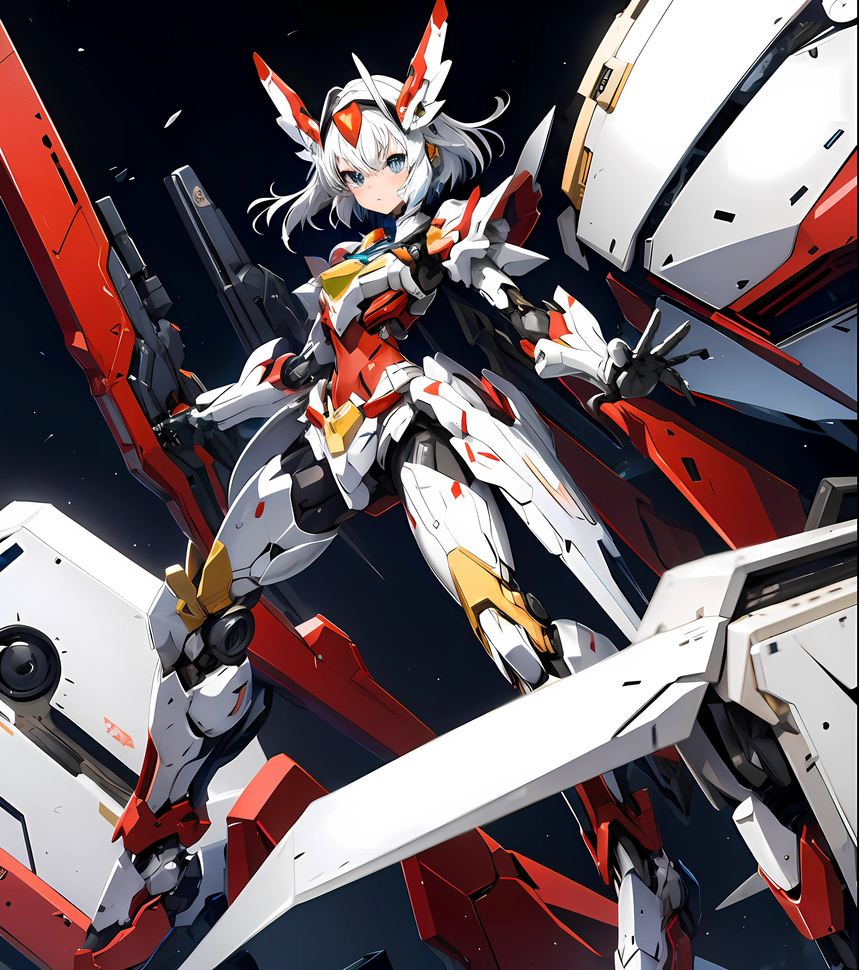 A-RandomSuper[mecha musume,mechanical parts,super robot joints,headgear,full armor,girl]