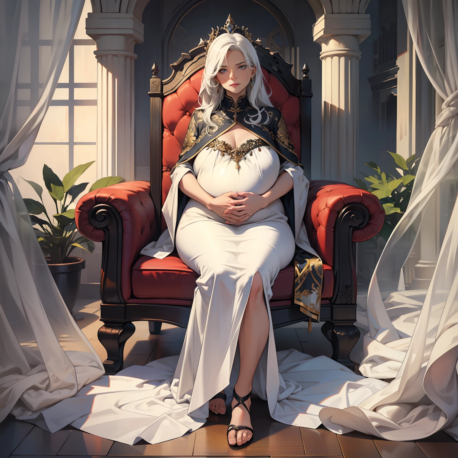Yes, my mother has long, silky, white hair that flows down to her feet. She has deep, piercing eyes that are dark and brooding. She has a petite, delicate frame and is often seen dressed in fine fabrics.
My mother is not someone to be messed with. She is wise, powerful, and commands respect. She is the epitome of grace and beauty. Pregnant female, chubby