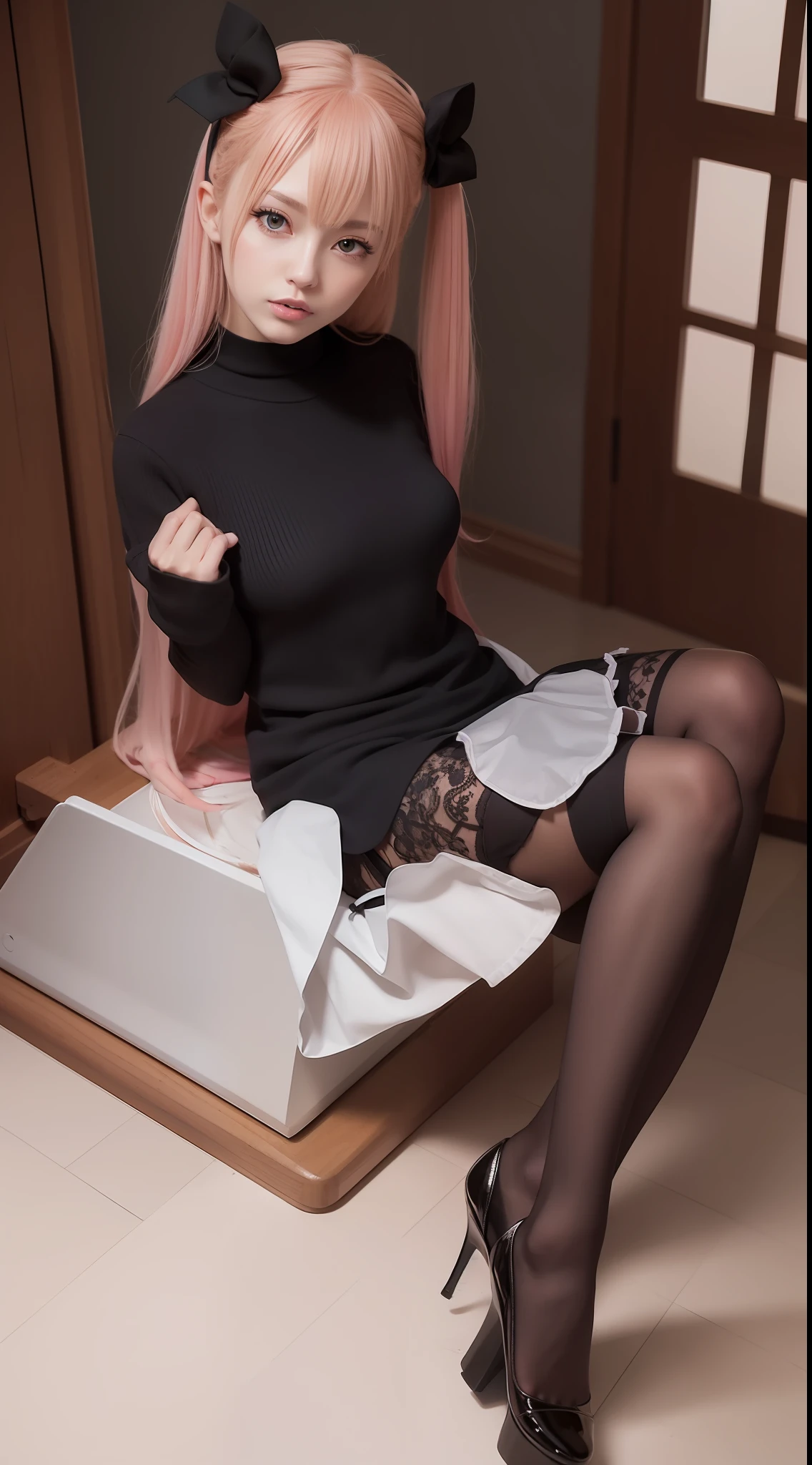 girlfriend,Color scheme,Lolita style,Female pervert,Student uniform leather shoes,long leges,(Full Focus),(Full body shot :2),Must show your face,Must have stockings,The stocking style is pantyhose,hyper HD,High detail, Chiaroscuro, Cinematic lighting, Masterpiece, Ray traching,structurally correct, Super detail, High quality, High details, Best quality, 16k,anatomy correct