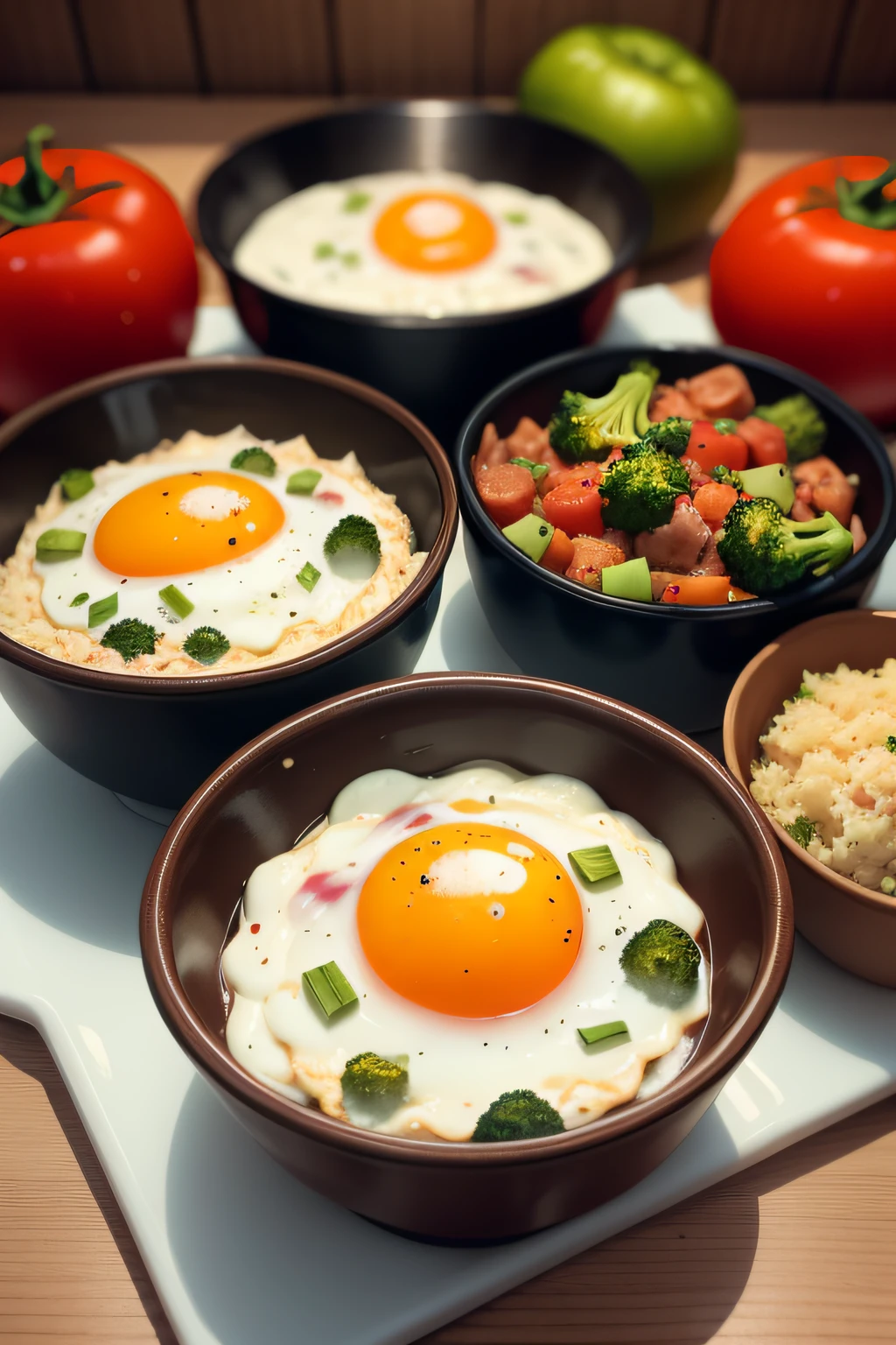 Fat-reducing meals，Low calorie，Tomates，Egg，beef，Broccoli