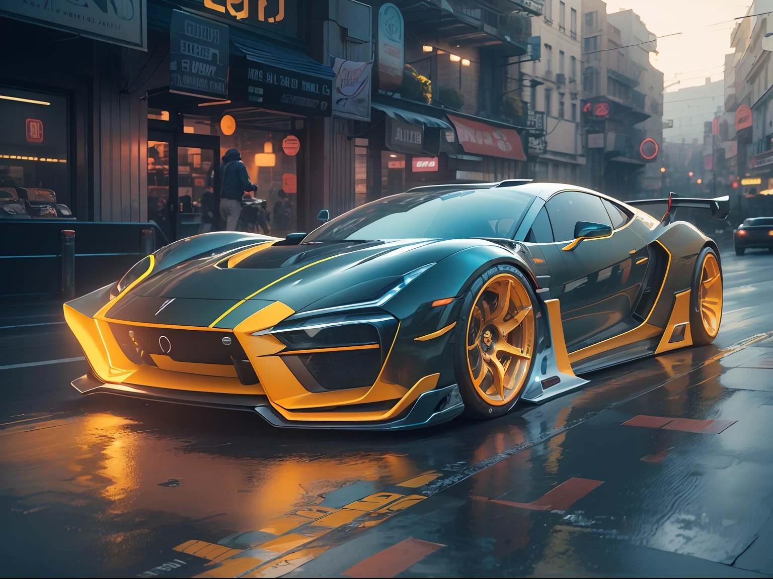 (1 transparent sports car on gorgeous city streets)，Color transparent plastic，cyber punk perssonage，industrial design，Smooth design feel，Sophisticated body structure，cleanness，(((Transparent visual impact)))，(((Brilliant neon lights)))，white backgrounid，ultra-realistic realism，hyper HD，high detal，best qualtiy，4K