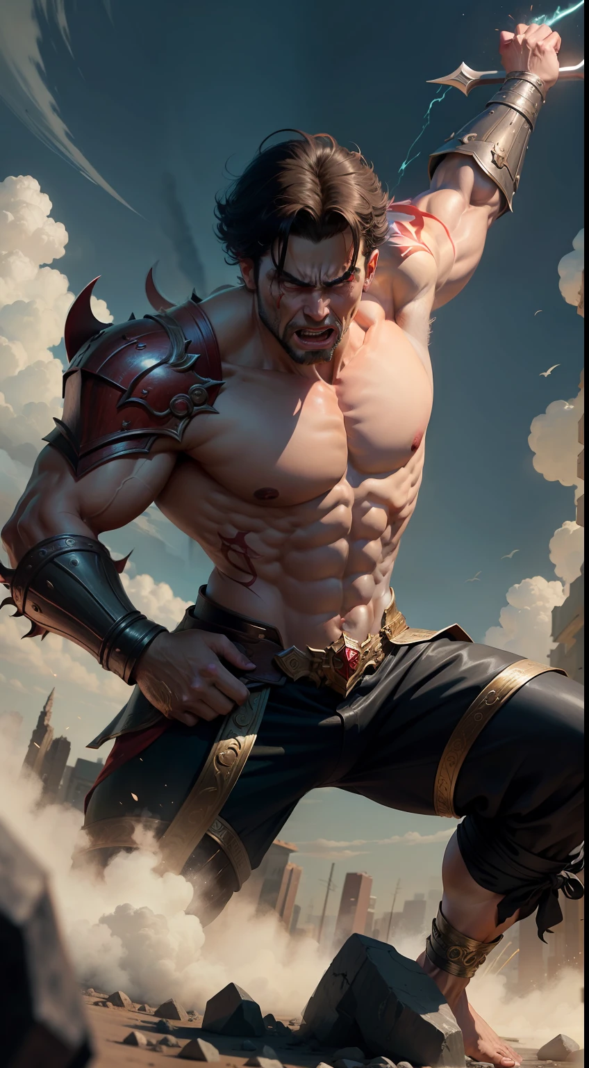 A god boy, fighting with a evil man.