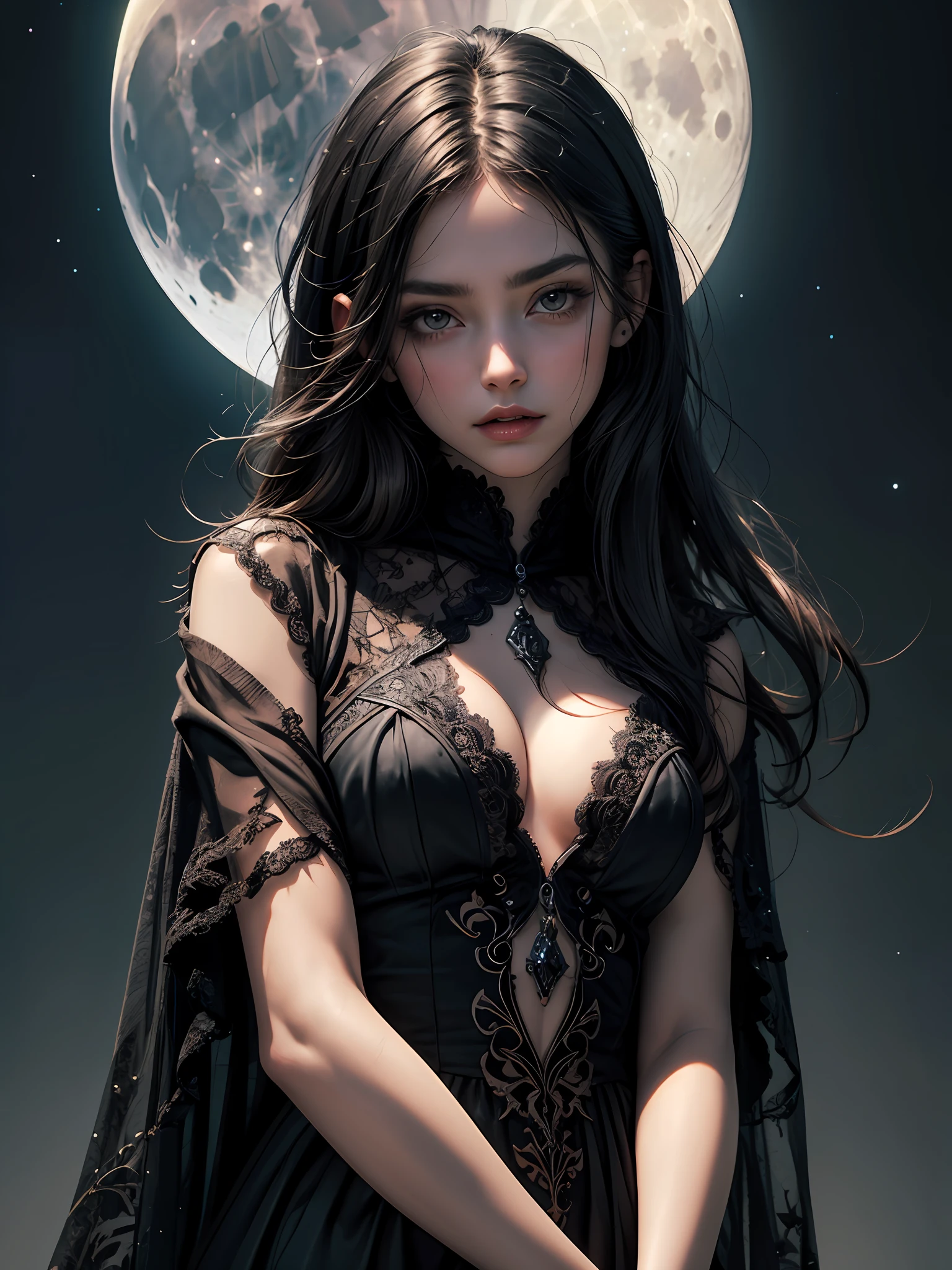 (Artwork of exceptional craftsmanship),(Detailed illustrations,(Very ideal anatomy),Very detailed and detailed drawing,Delicate lines with slow and rapid,(Realistic texture expression)),[Color tressed main line],(Midnight Ruins [Background of stone castle leaking moonlight]) fullmoon,(Vampire JapaneseGirl (Beautiful fece) [Beautiful but sickly face Sunken eyes] Skinny 13 years old) [Delicate and bony figure] Bare legged [[Straight cropped bangs]] Beautiful straight long hair [black cat],(Beautiful skin shining on the moon [pale skin]),(Cloak of Darkness [Ribbon lace embroidery]),[gravure [Ephemeral Melancholy]] [rays of moonlight [Tindall Effect]] [[sitting]],[Dark Fantasy],(Perfectly proportioned),(Fine and beautiful skin expression [realistic skin detail]),[Design built to the highest level,[Advanced structural understanding of materials],Ideal color coordination],(Intricate and beautiful decoration [Dense detail]),(More on shiny hair),[Perfect hand details [Beautiful Finger]],(Beautiful perfect face [Realistic face details]),[Clear gaze],[long and beautiful eyelashes],[Perfect eye details (Eyes beautifully drawn down to the smallest detail)],(detaileds,high-detail),([Precision Detail],[multi-layer texture],HighQuality,hight resolution),[(Accurate simulation of light-material interactions),Understanding Airflow,Mechanically correct representation],[Visual art that conveys a sense of narrative] [Full body like],[[Desaturation]].