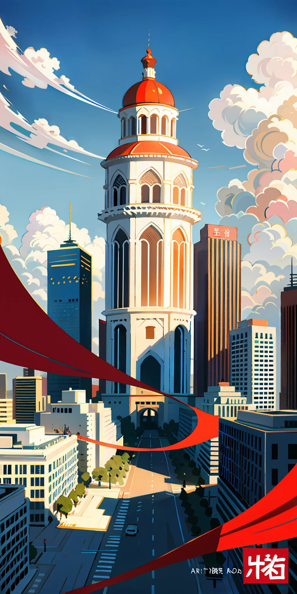 Poster Beijing China City Illustration High Quality