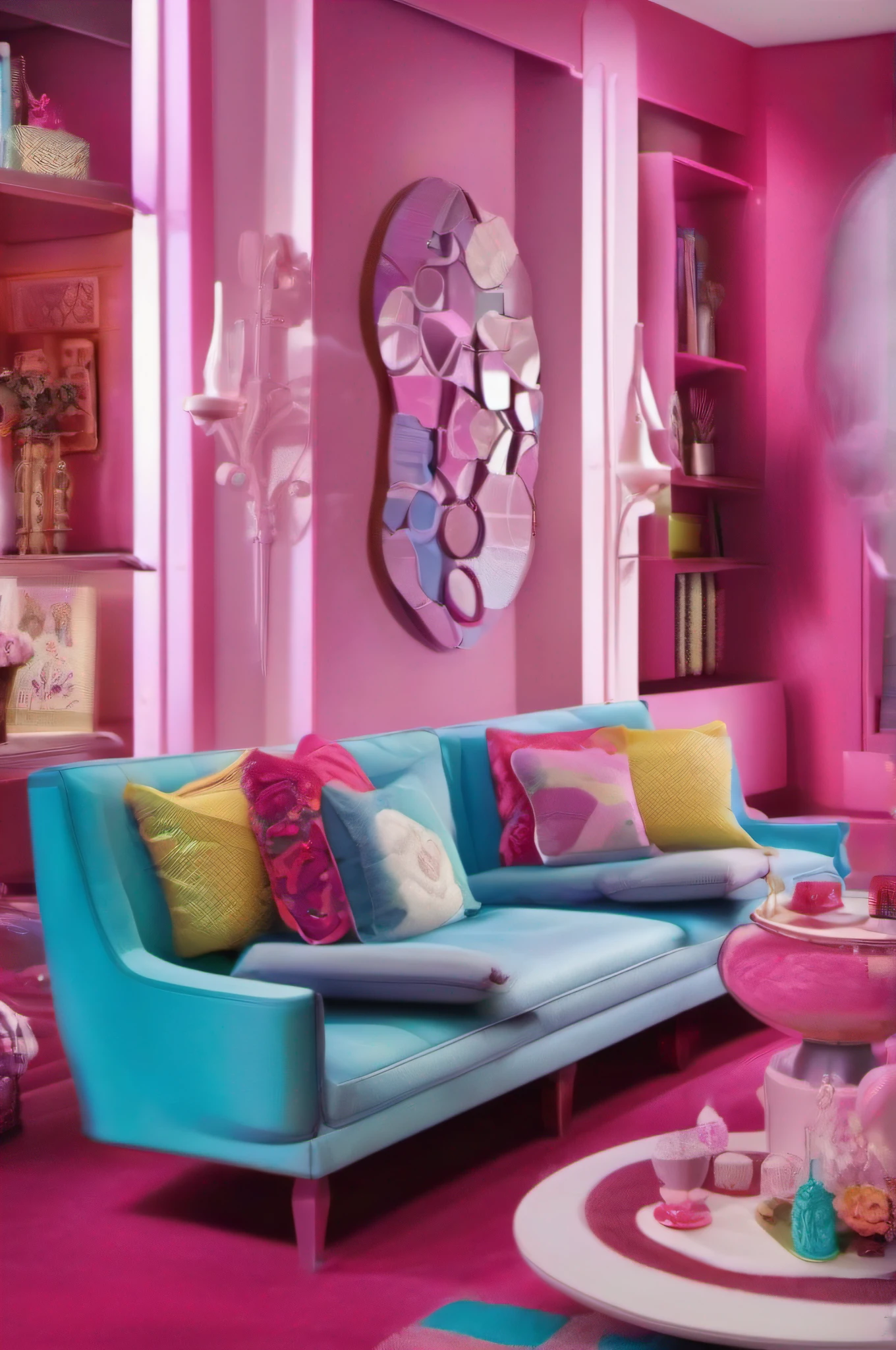 Barbie style Modern Living Room Design