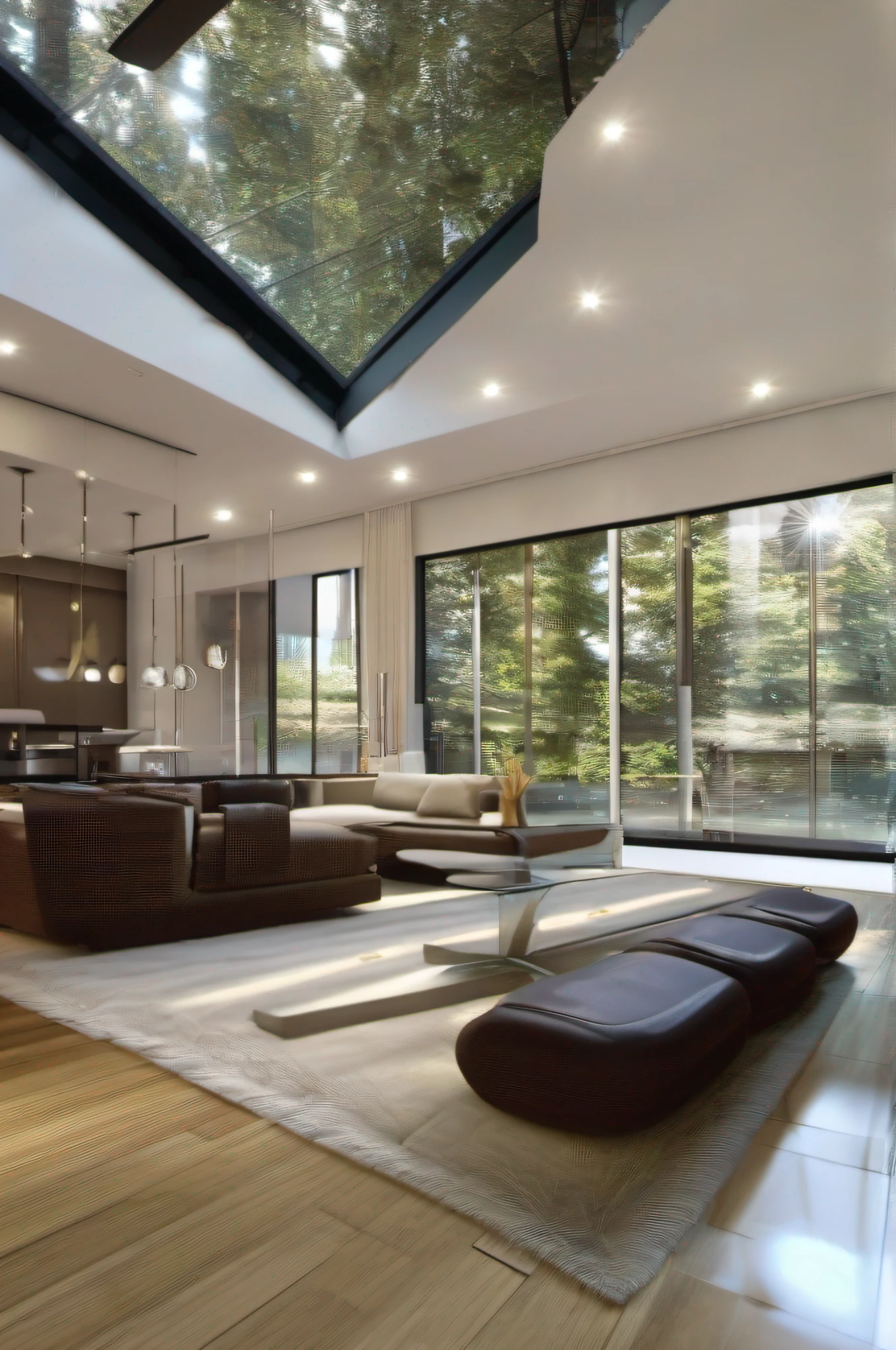 Modern Living Room Design, made of glass