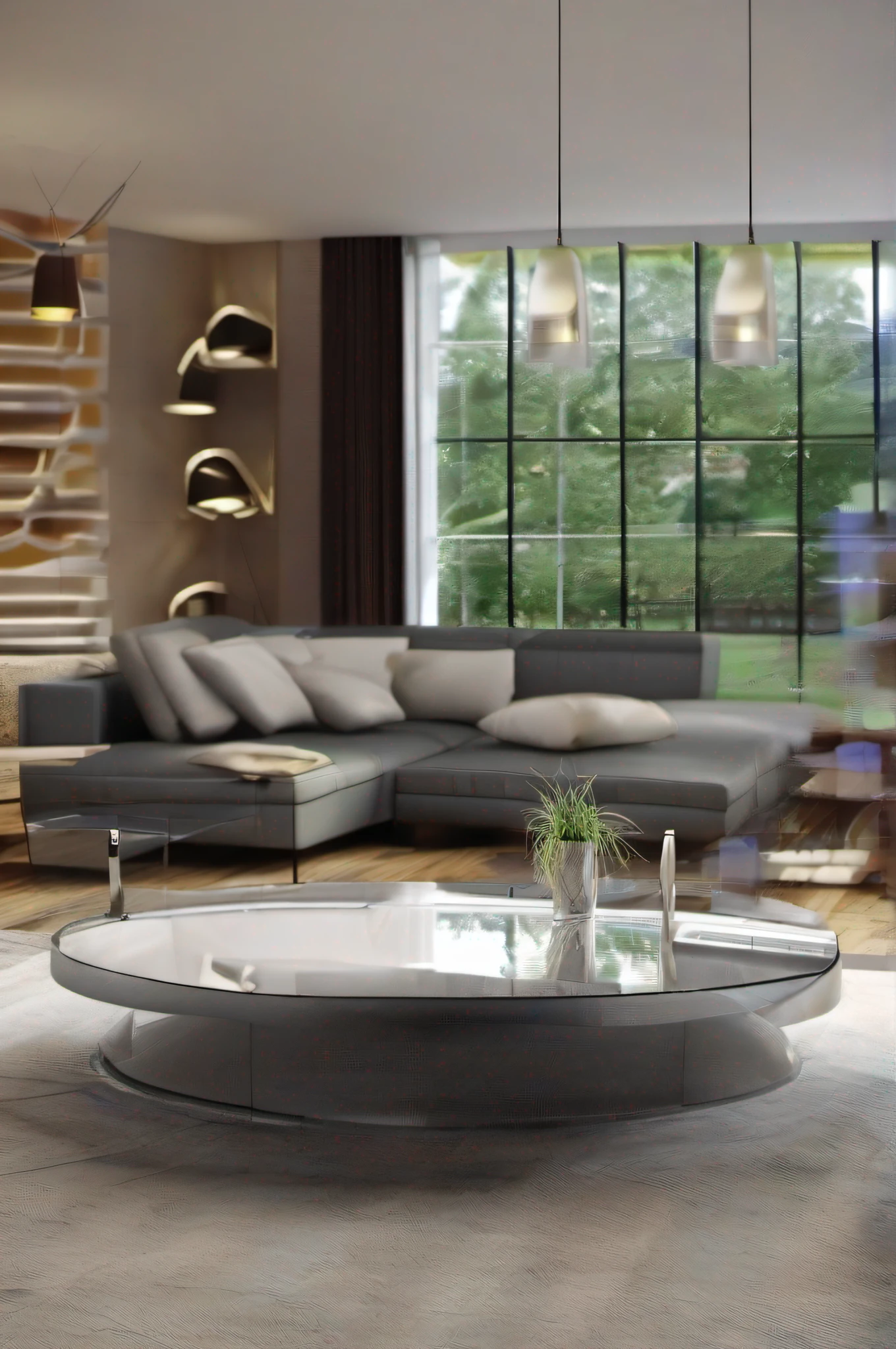 Modern Living Room Design, made of glass