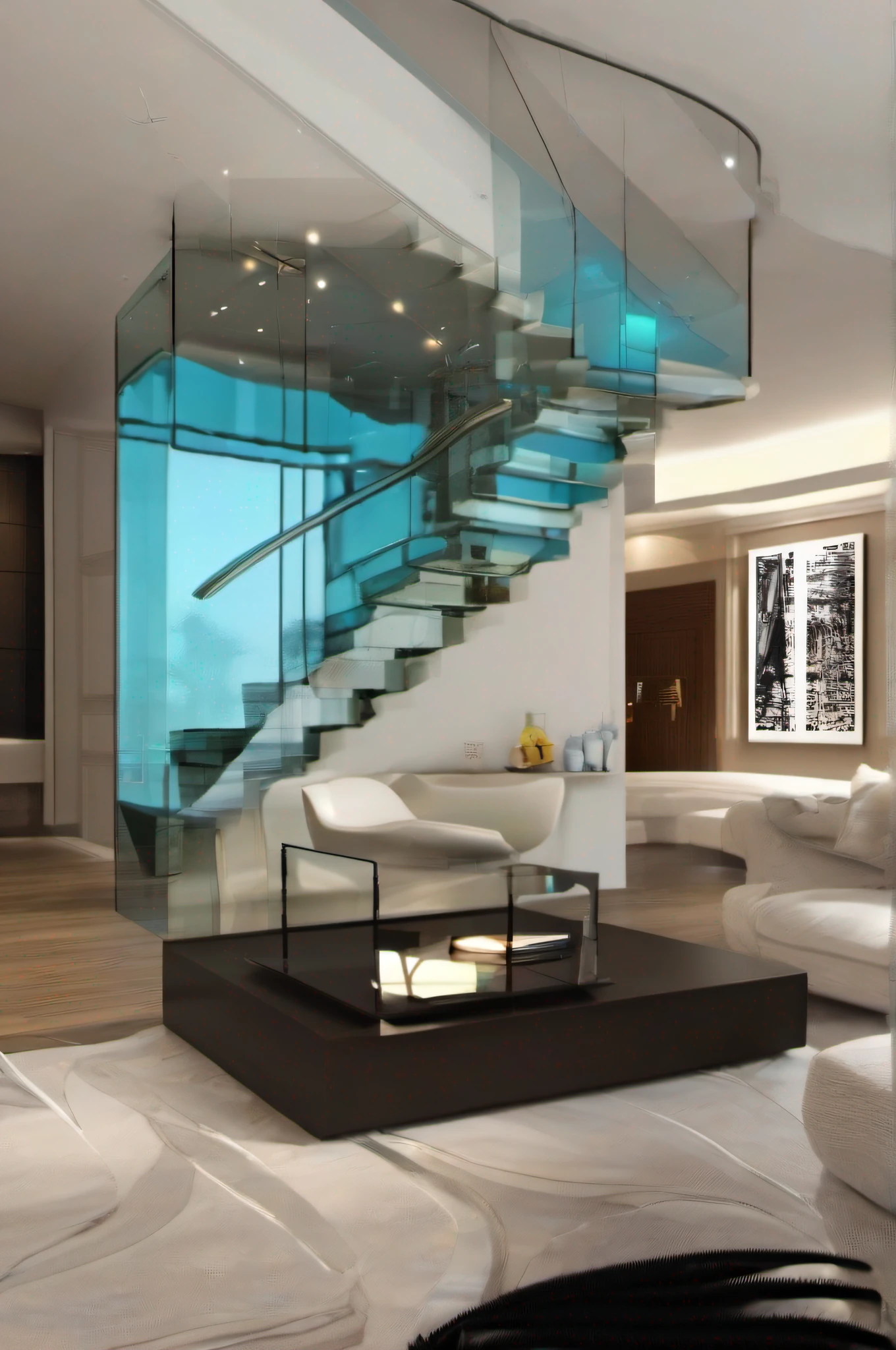 Modern Living Room Design, made of glass